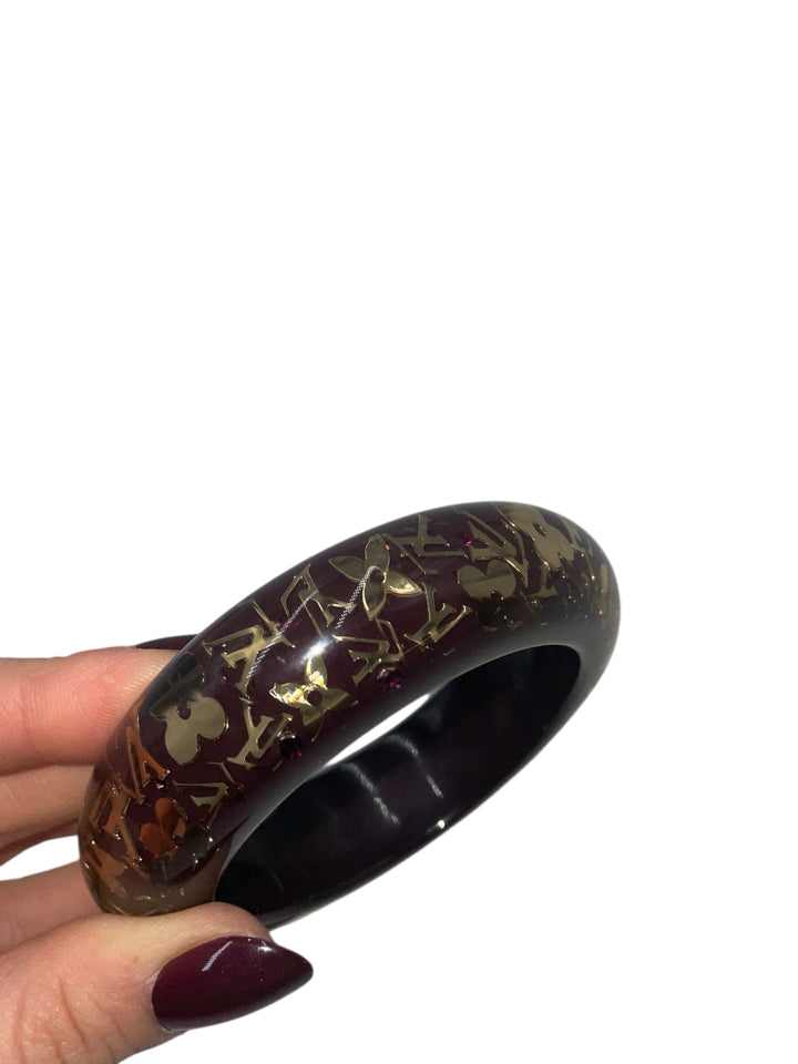 Louis Vuitton Plum Resin & Stars Wide Bangle Bracelet - Luxury Fashion Jewelry for Women, Perfect for Parties, Weddings & Special Occasions