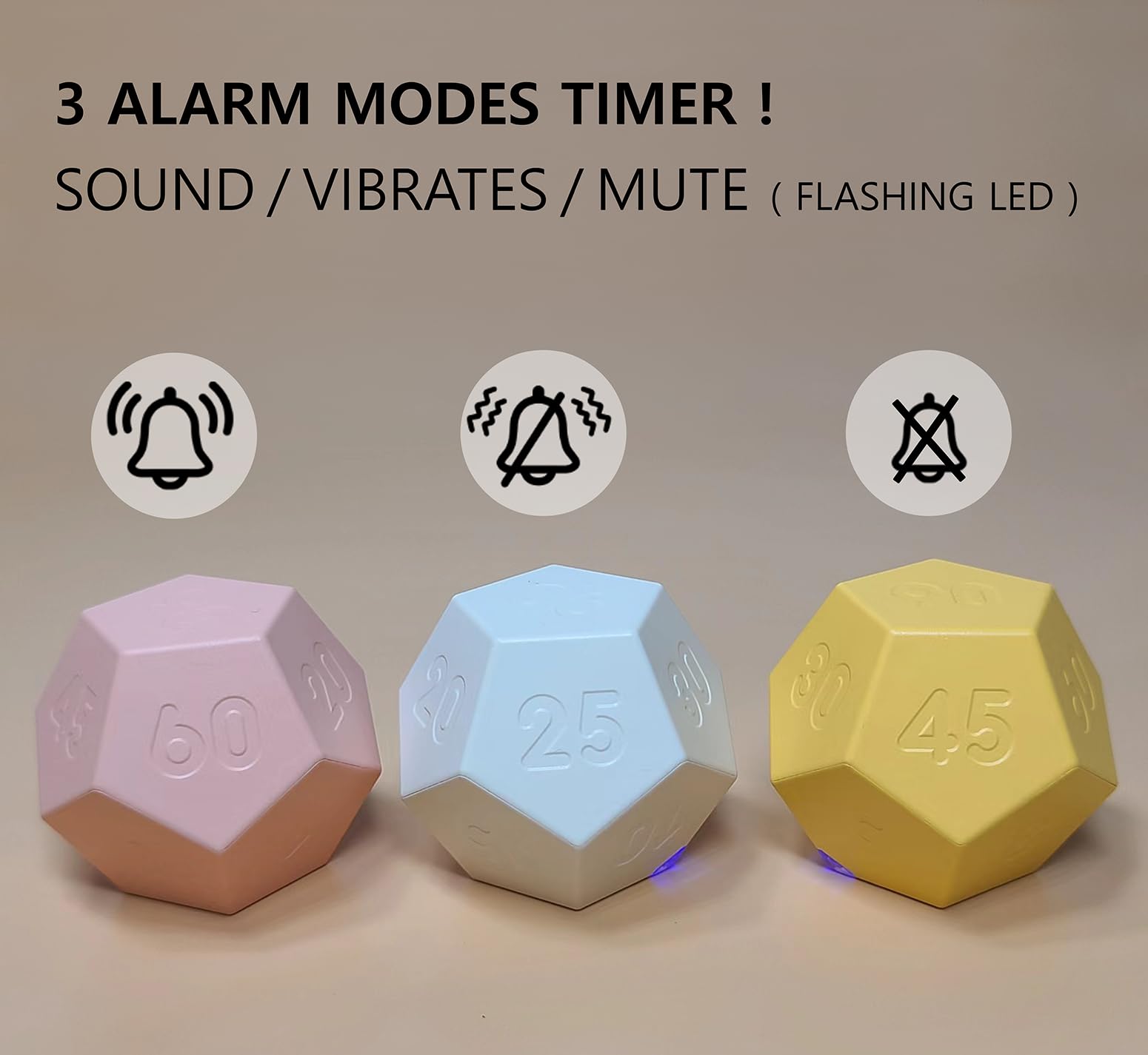 Rechargeable Cube Pomodoro Timer - Cute Small Timer for Kids, Classroom, Kitchen Cooking, Workout & Study Countdown - Time Management Tool for Focus & Productivity (Honey Yellow) - Perfect for Home Office, School & Yoga Studio