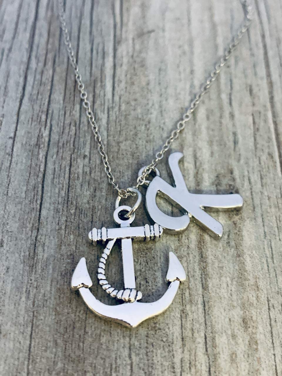 Personalized Anchor Charm Necklace with Initial - Sailor Nautical Jewelry for Best Friend, Women, Teens & Girls - Perfect for Birthdays, Anniversaries & Everyday Wear