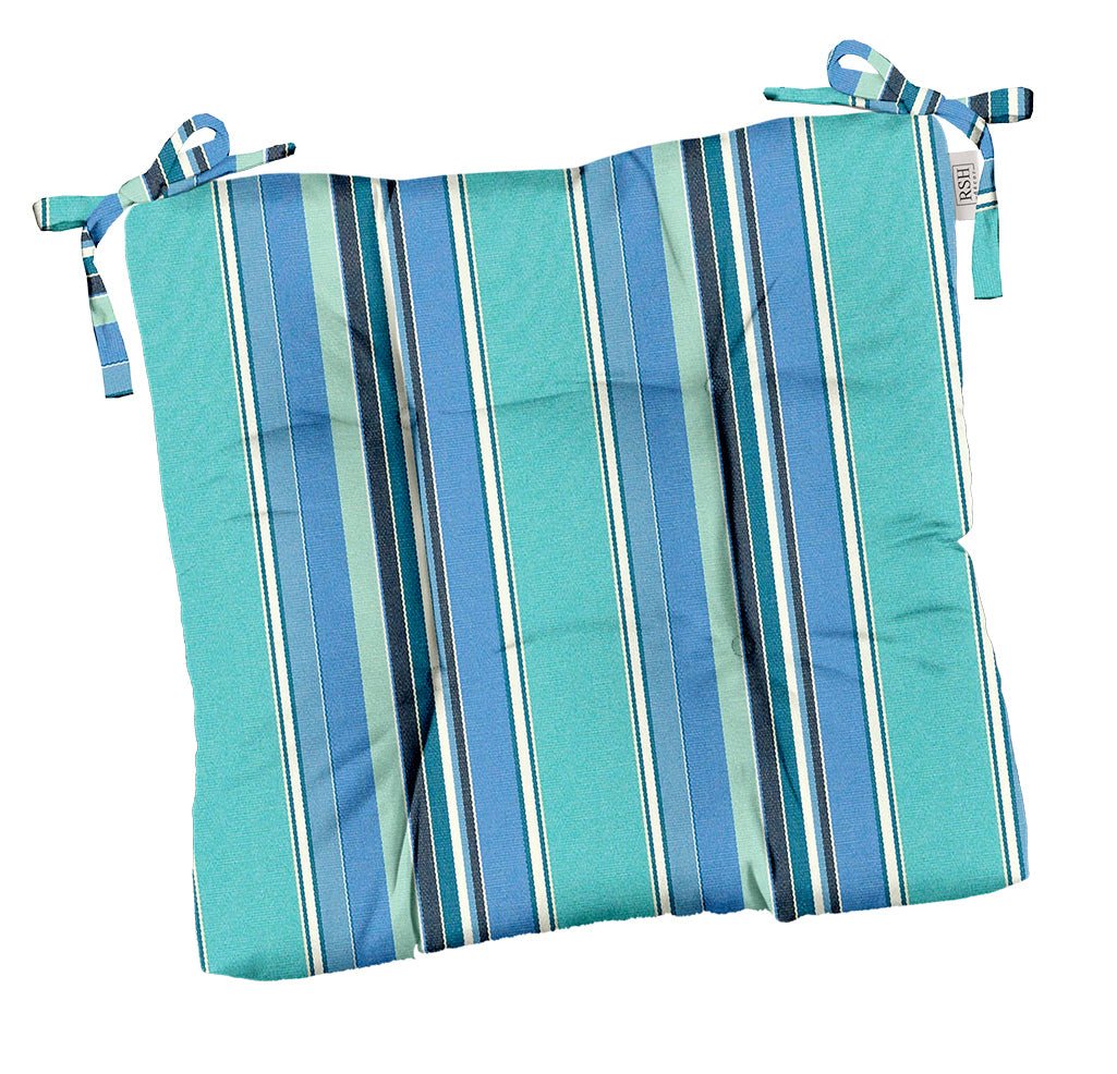 Premium Sunbrella Dolce Stripes Tufted Dining Chair Cushion - Waterproof & Fade-Resistant Outdoor/Indoor Seat Pad - Perfect for Patio, Deck, and Dining Room Furniture