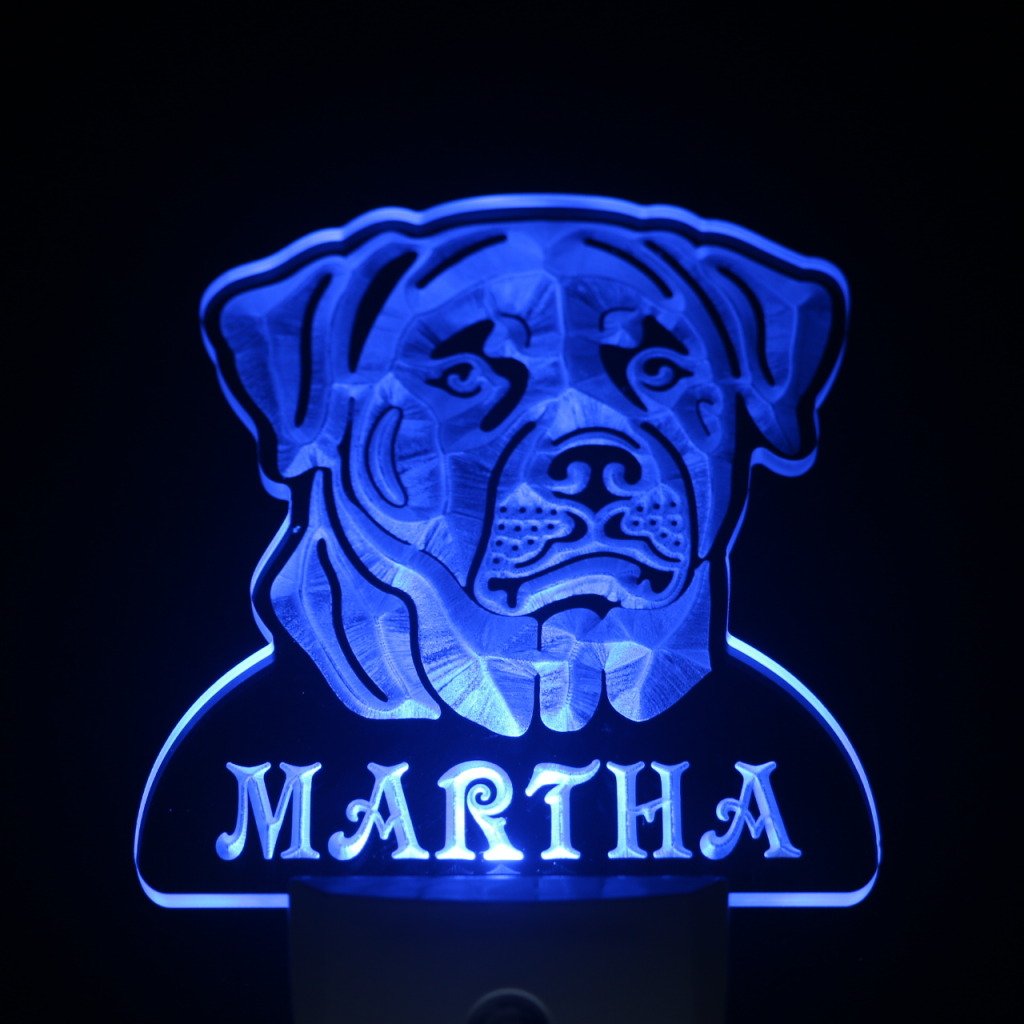 ADVPRO ws1084-tm Personalized Rottweiler Dog Night Light with Name - Auto Day/Night Sensor LED Sign for Pet Lovers | Perfect for Bedroom, Nursery & Dog Room Decor