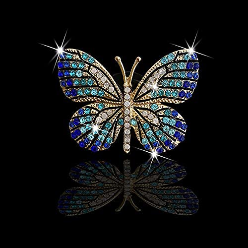 Sparkling Rhinestone Butterfly Car Vent Clip - Elegant Aromatherapy Car Accessory for Women | Car Interior Decoration Charm (Blue) | Perfect for Daily Commute, Road Trips & Gift Giving