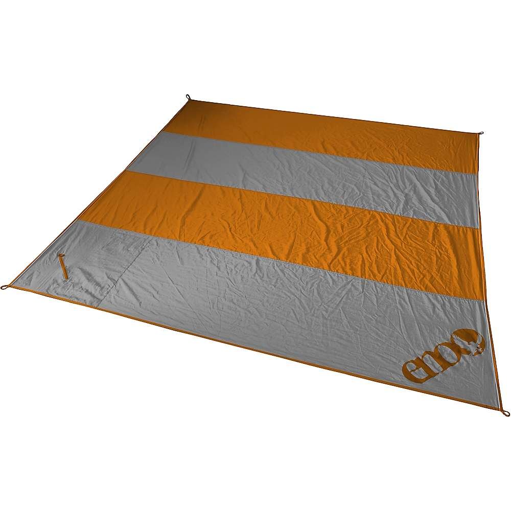 ENO Islander Lightweight Travel Blanket - Compact Camping Blanket for Hiking, Backpacking, Beach, Picnics & Outdoor Adventures - Perfect for Travel, Festivals & Cozy Lounging - Orange & Grey