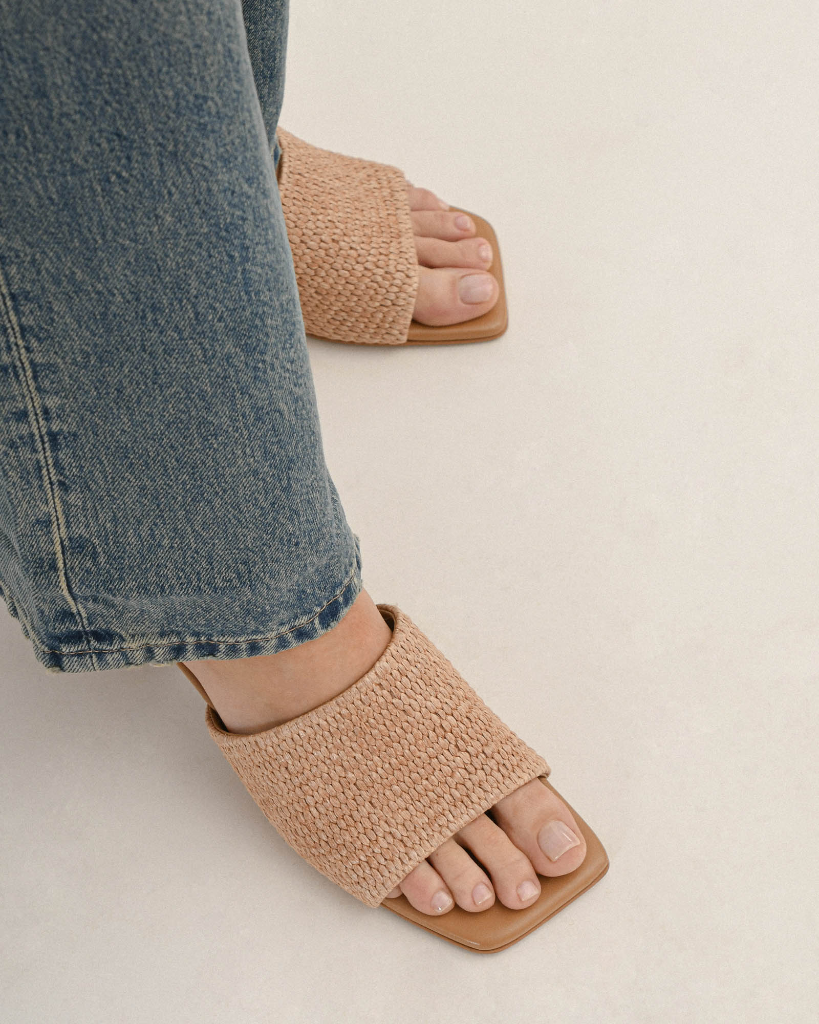 Herbie Women's Mid Heel Sandals - Comfortable Tan Raffia Summer Wedges for Beach, Vacation & Casual Outings