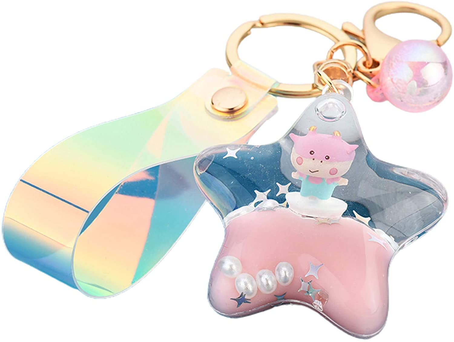 Cute Cartoon Cow PVC Hanging Keychain - Car Bag Key Ring Holder for Women & Men | Durable & Practical Gift Idea | Perfect for Car Keys, Bags, Backpacks & Home Decor