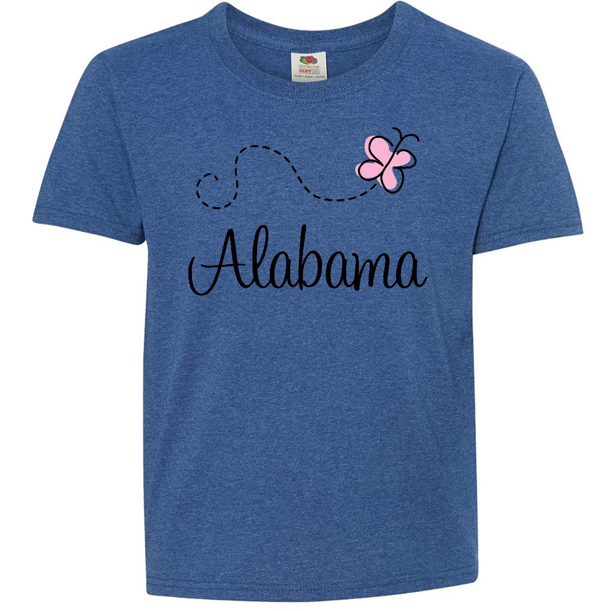 Inktastic Butterfly Alabama Youth T-Shirt - Cute Graphic Tee for Kids - Perfect for School, Playdates & Family Outings