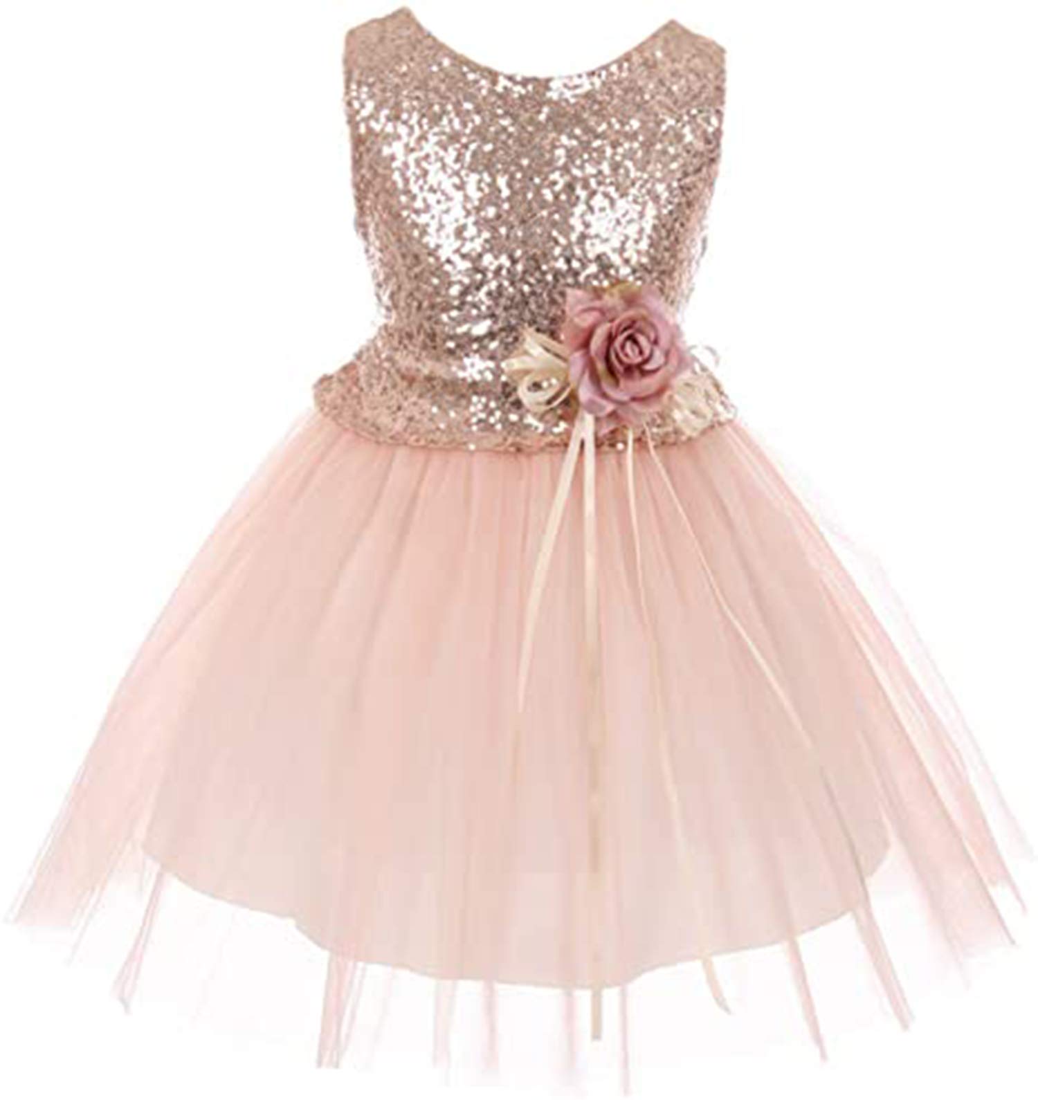 Mayper Sparkly Flower Girl Dresses with Sequins & Tulle - Elegant Pageant Dresses for Weddings, Birthday Parties & Special Occasions