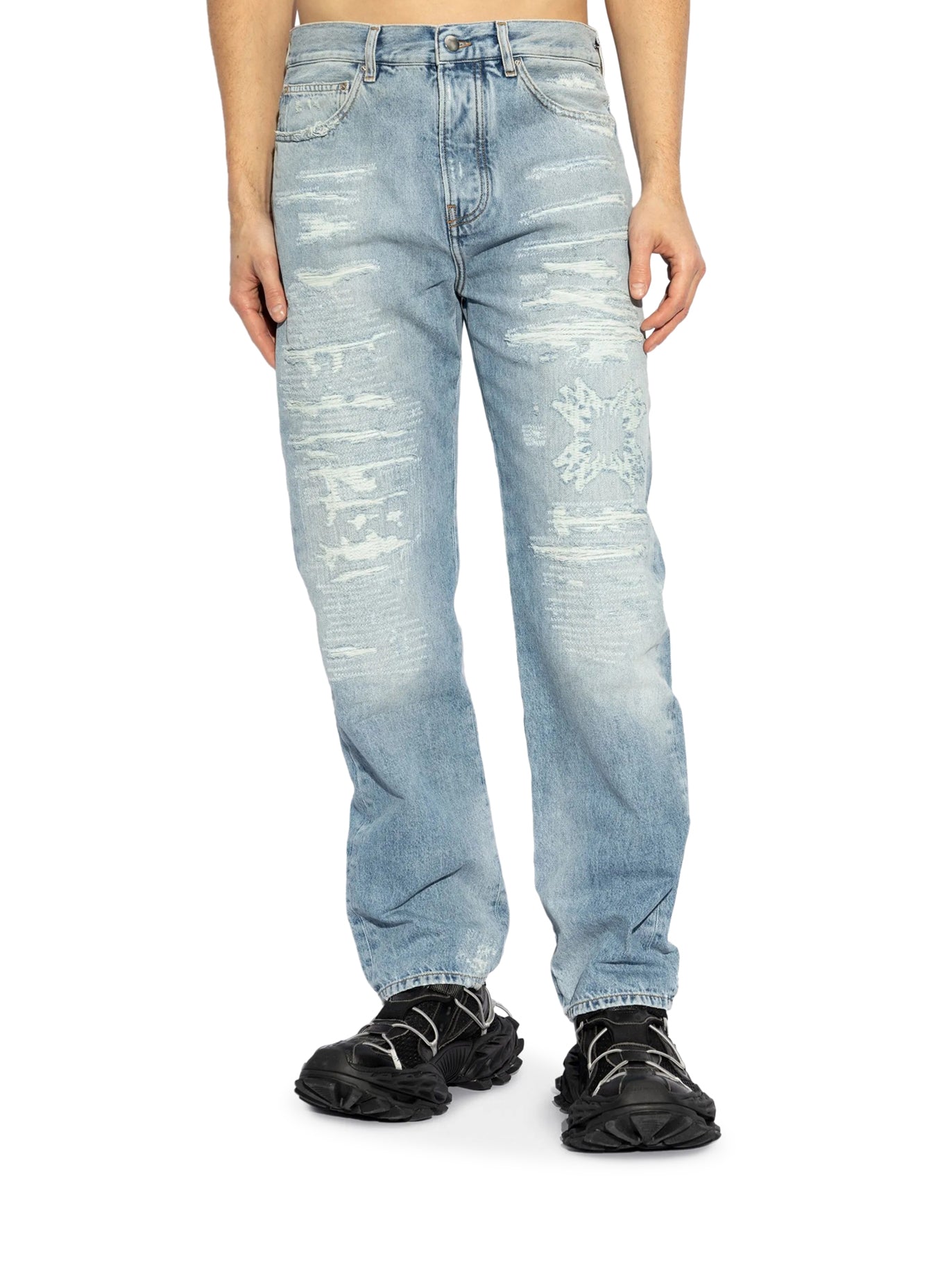 Vintage Style JEANS MA QUAD SEWED EFFECT Distressed Denim Jeans for Men & Women - Perfect for Casual Wear, Street Style and Everyday Outfits