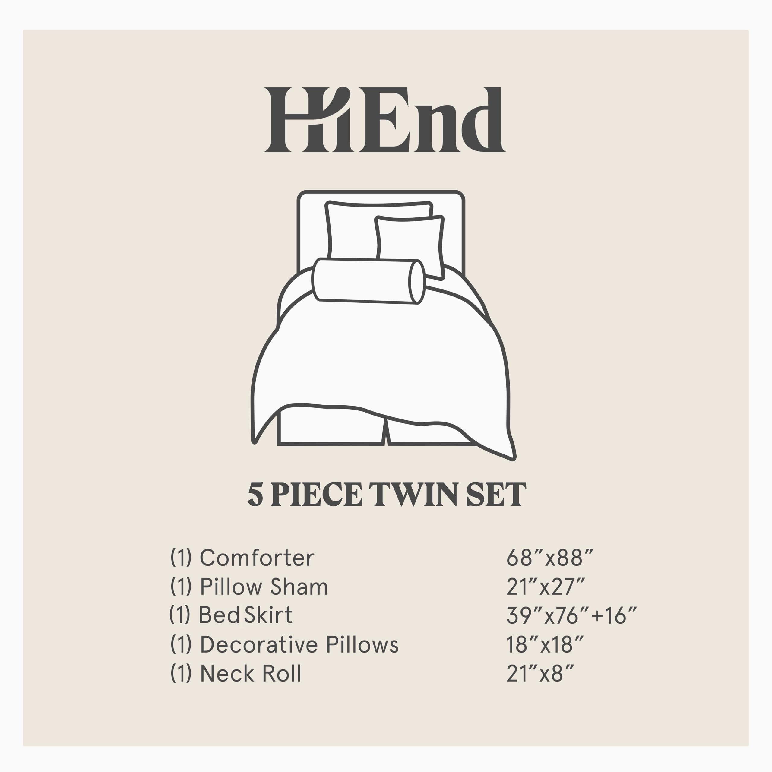 HiEnd Accents Barbwire Western Bedding 5-Piece Twin Comforter Set - Tan Faux Leather Rustic Cabin Theme with Bed Skirt, Sham & Decorative Pillows | Warm Winter Bedding for Cozy Cabin Retreats & Western-Themed Bedrooms