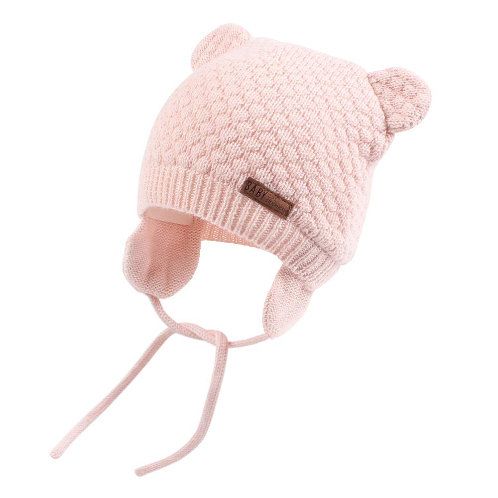 XIAOHAWANG Baby Hat - Cute Bear Toddler Earflap Beanie for Boys & Girls - Warm Winter Knit Hat for Fall & Winter - Perfect for Outdoor Play, Snow Days & Holiday Photos