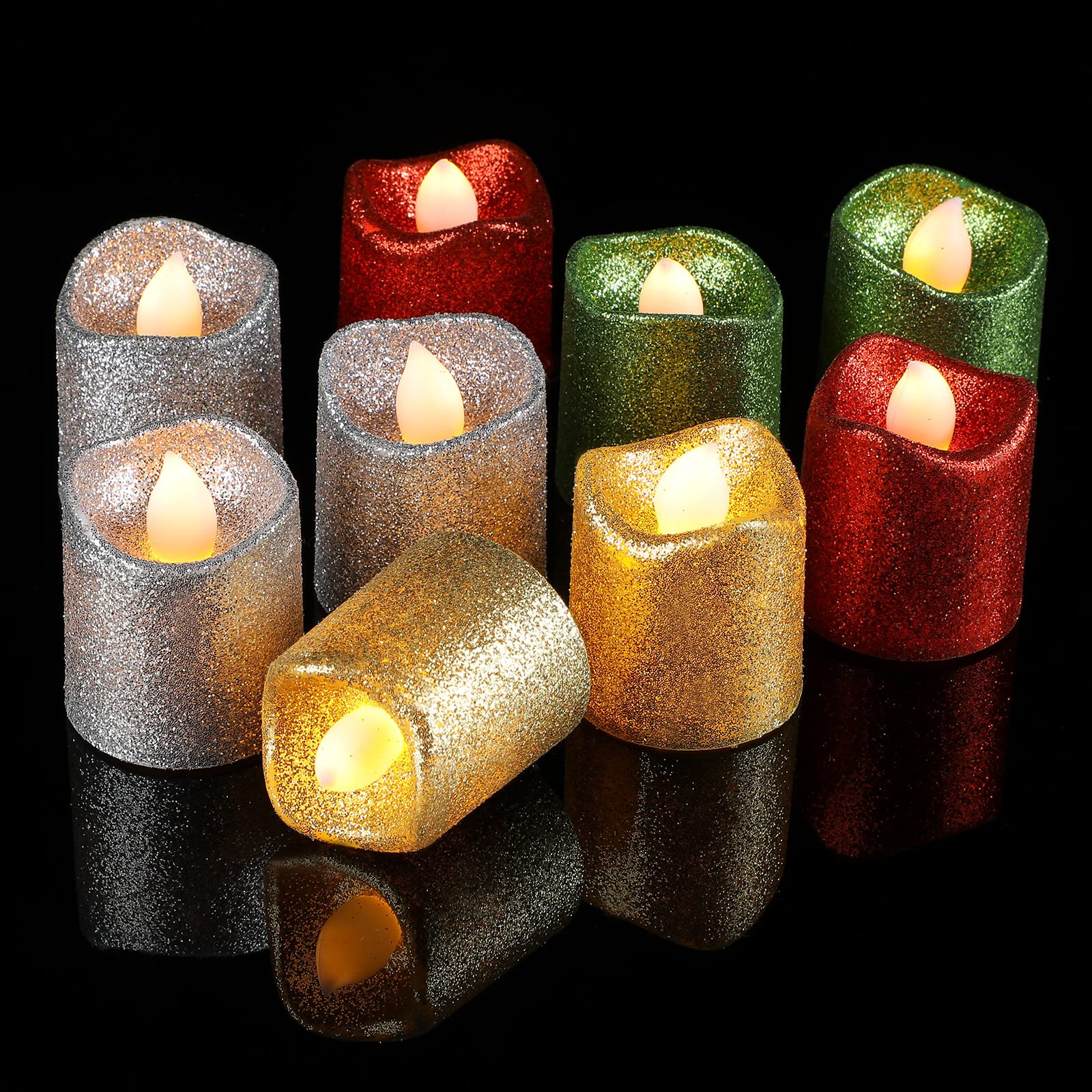 24-Pack Flameless LED Tea Light Candles - Battery Operated Fake Candles for Halloween, Christmas, Weddings & Party Decorations (Mixed Colors) - Perfect for Centerpieces, Tablescapes & Mood Lighting