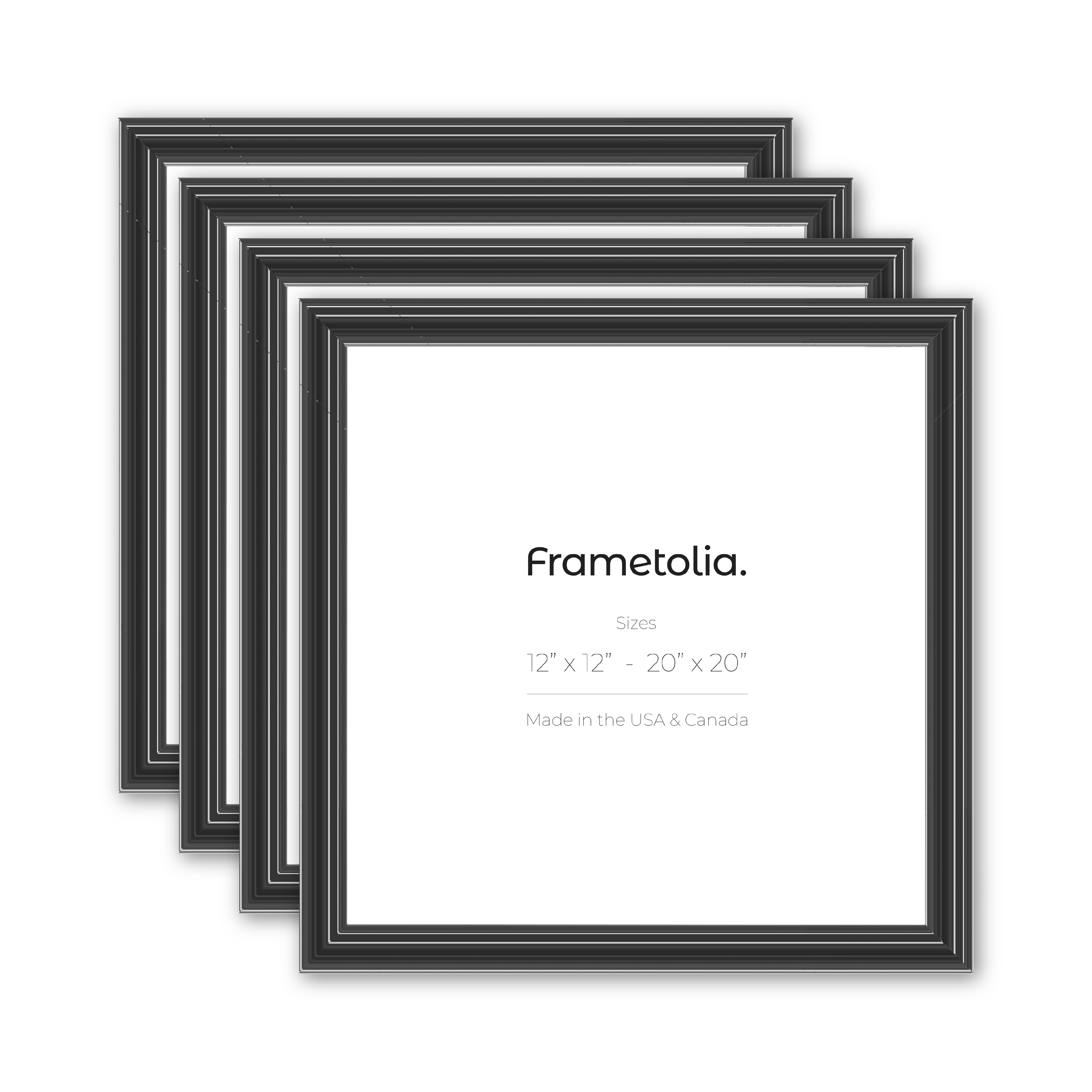 Premium Electric Black Gloss Wide Width Wall Frames - Set of 4 for Modern Home & Office Decor | Perfect for Living Room, Bedroom, Gallery Wall Display