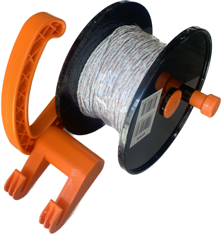Gallagher Mini Reel Preloaded with 328 Feet of Turbo Wire & ZAMMR Handle - Electric Fence Installation Tool for Livestock and Farm Security