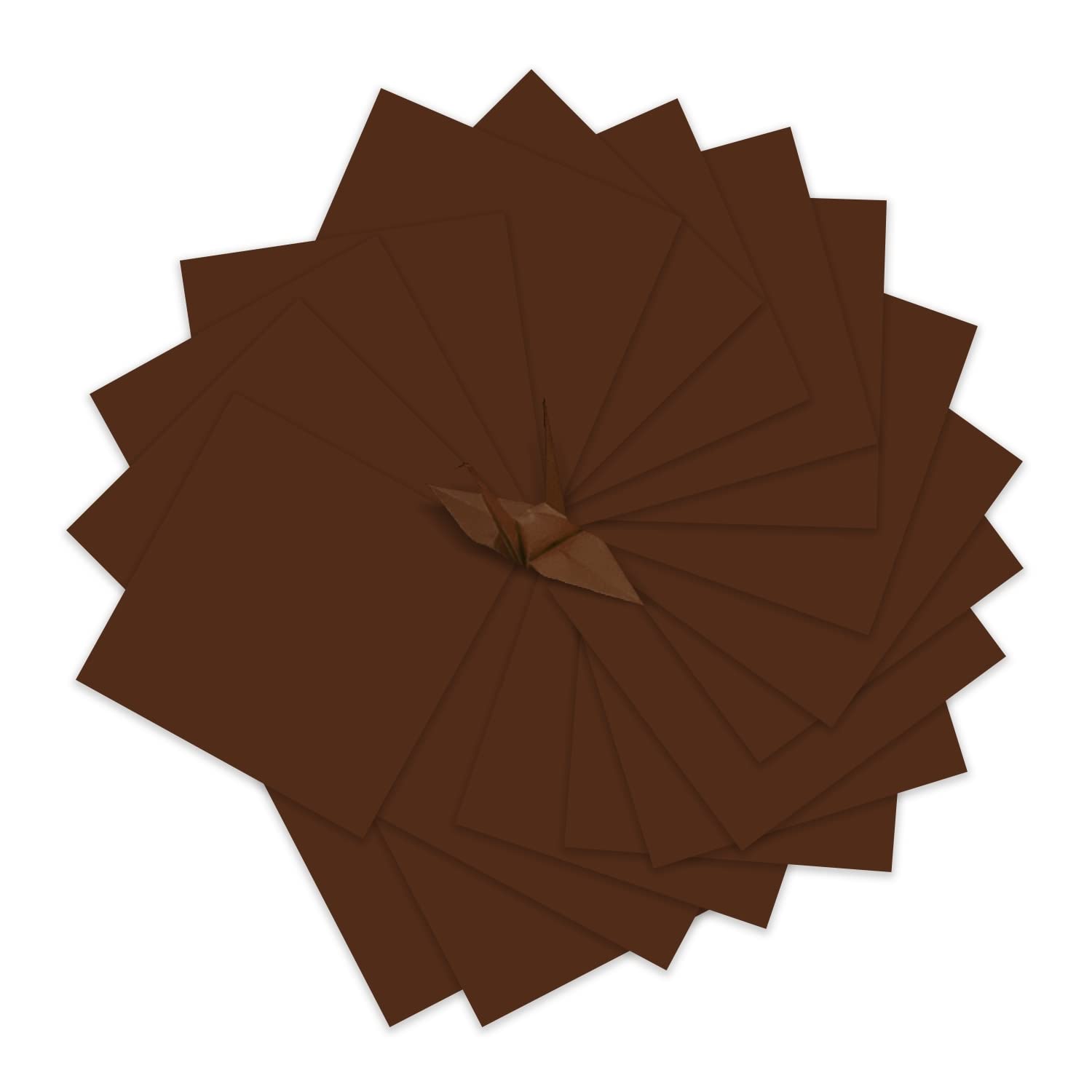 100 Sheets Double Sided Origami Paper - 3x3 Inch Square Soft Folding Paper for Origami Cranes, DIY Crafts, Scrapbooking - Pecan Brown (Perfect for Kids Art Projects & Home Decor)