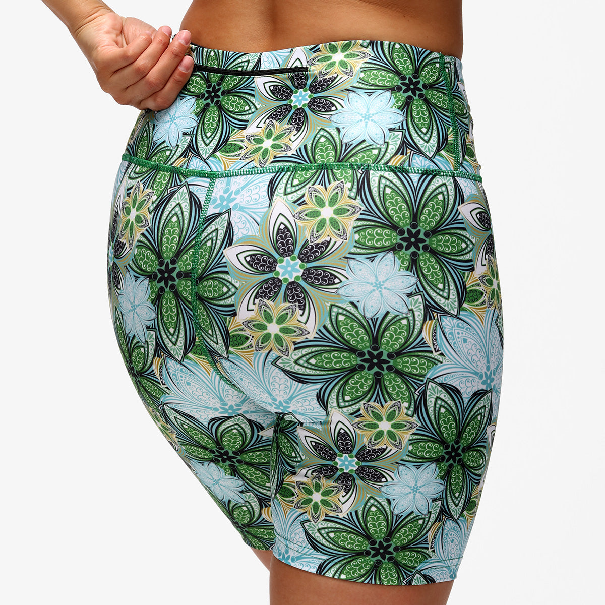 Mandala Running Shorts for Women - Breathable Yoga Athletic Shorts with Pockets - Perfect for Running, Yoga, Gym & Outdoor Workouts
