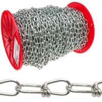 Campbell Chain Tenso Chain 4 Trade Size Zinc Plated Double Loop 100' Reel - Heavy Duty Industrial Chain for Construction, Rigging & Towing Applications