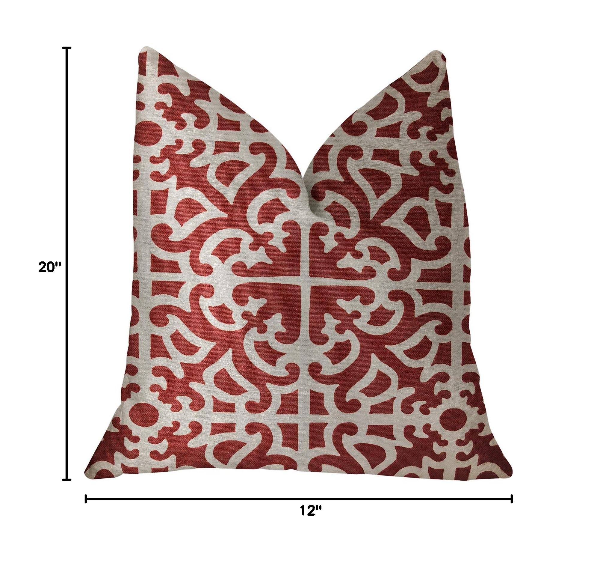 Plutus Red Romance Luxury Throw Pillow 12x20 Inches - Soft Decorative Cushion for Sofa, Bed, Living Room & Home Decor