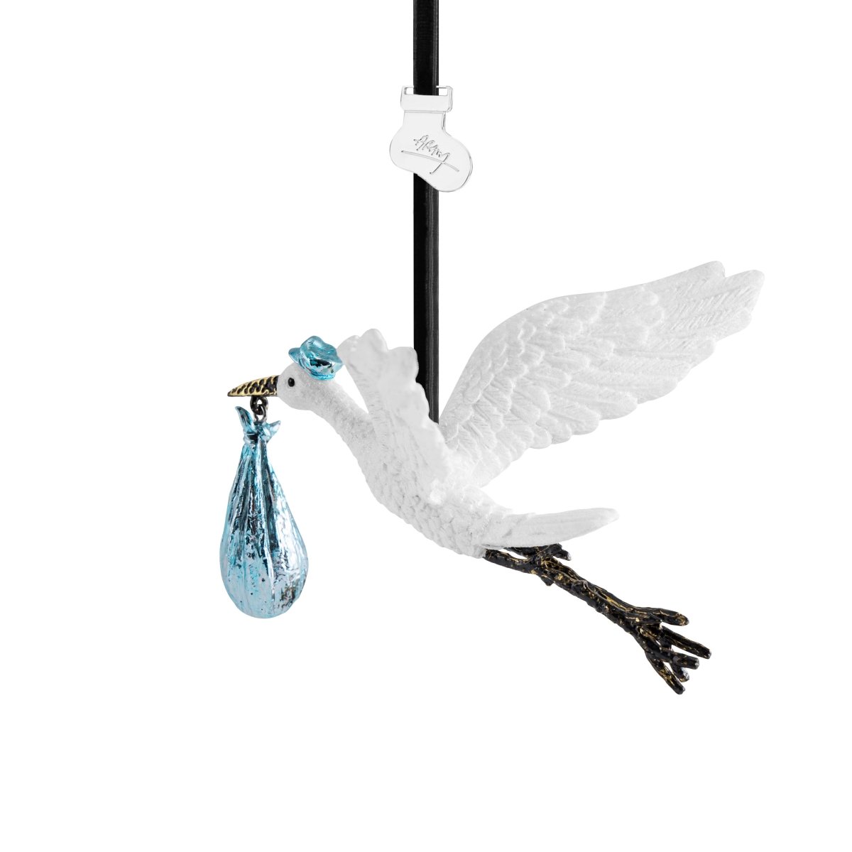 Stork Ornament - Handmade Christmas Tree Decoration for Holiday Home Decor | Perfect for Baby Showers, Nurseries & Winter Festivals
