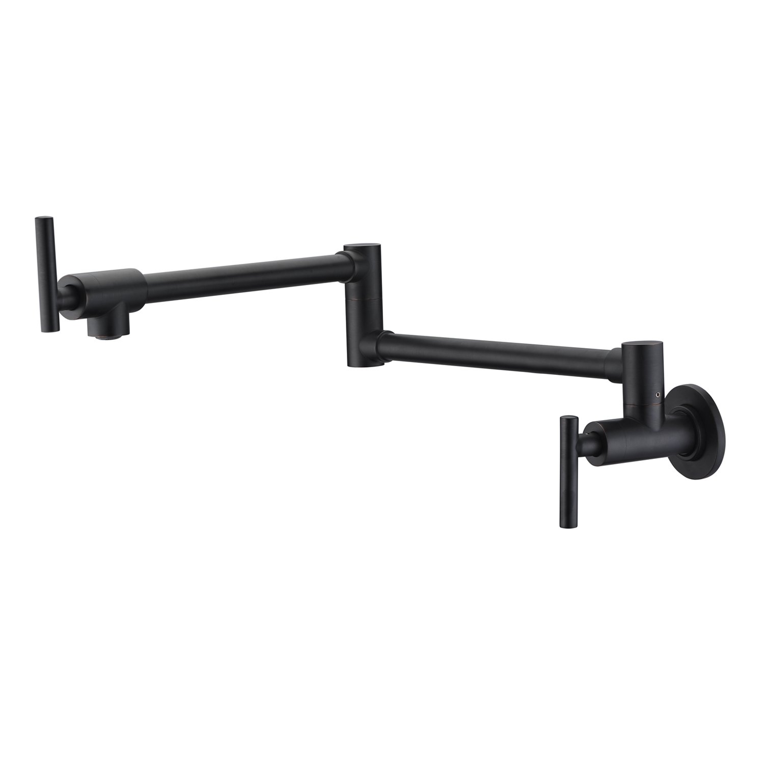 SUMERAIN Wall Mount Pot Filler Kitchen Faucet in Oil Rubbed Bronze - Double-Jointed Swing Arm with Dual Shut-Off Levers - Ideal for Cooking, Filling Large Pots & Pasta Making