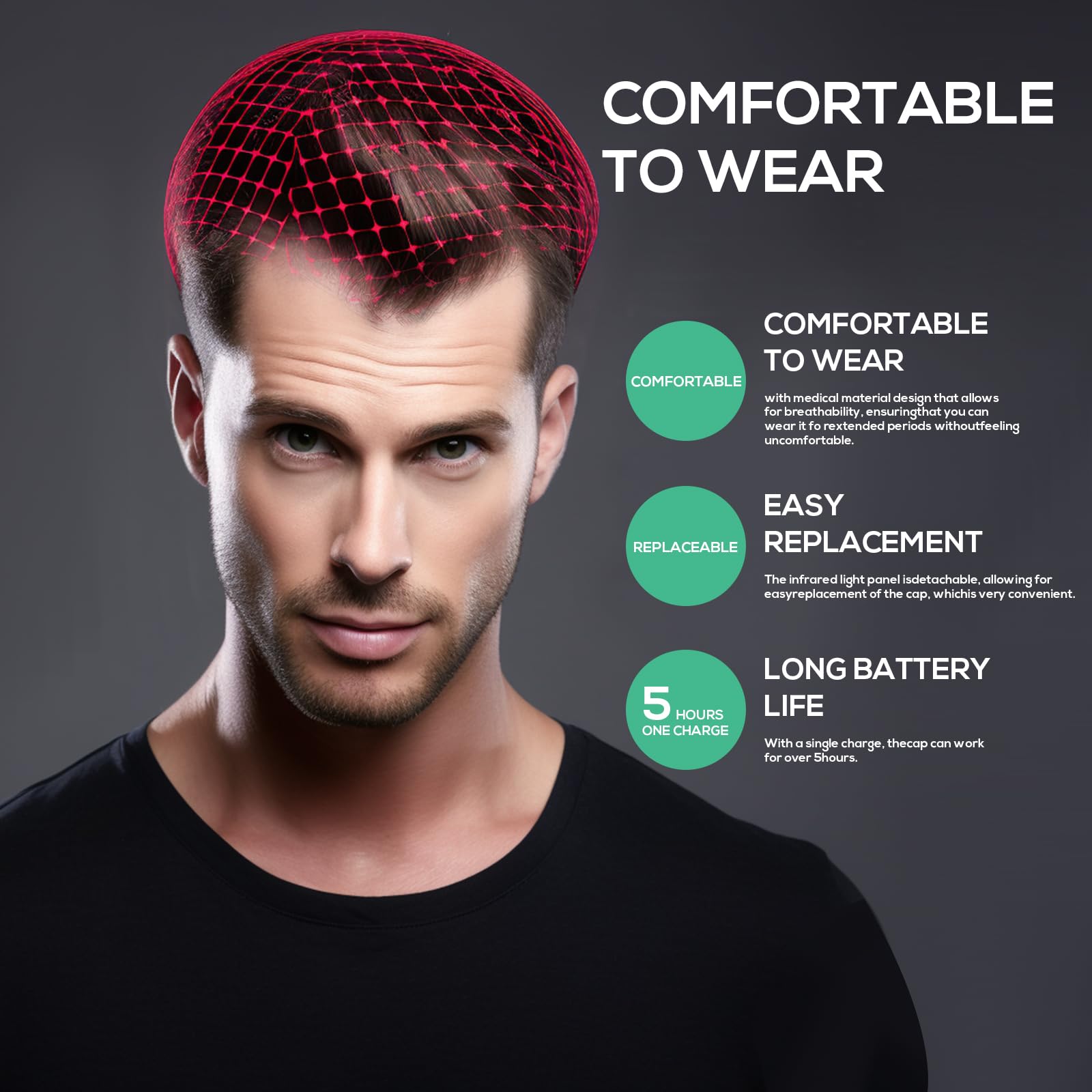 Laser Therapy Cap for Hair Regrowth - FDA Cleared Hair Growth System for Men & Women - Red Light Therapy Device for Thinning Hair & Baldness - Use at Home for Daily Hair Care Routine