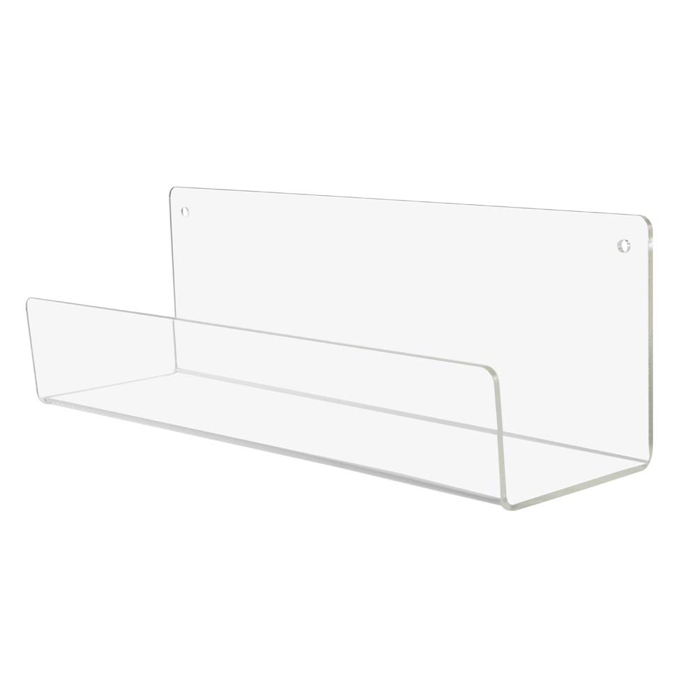 Source One Premium Clear Acrylic Floating Wall Mount Shelves - 36 Inch, Pre-Drilled for Easy Installation - Perfect for Books, Magazines & Displaying Collectibles - Ideal for Living Room, Bedroom & Office Organization