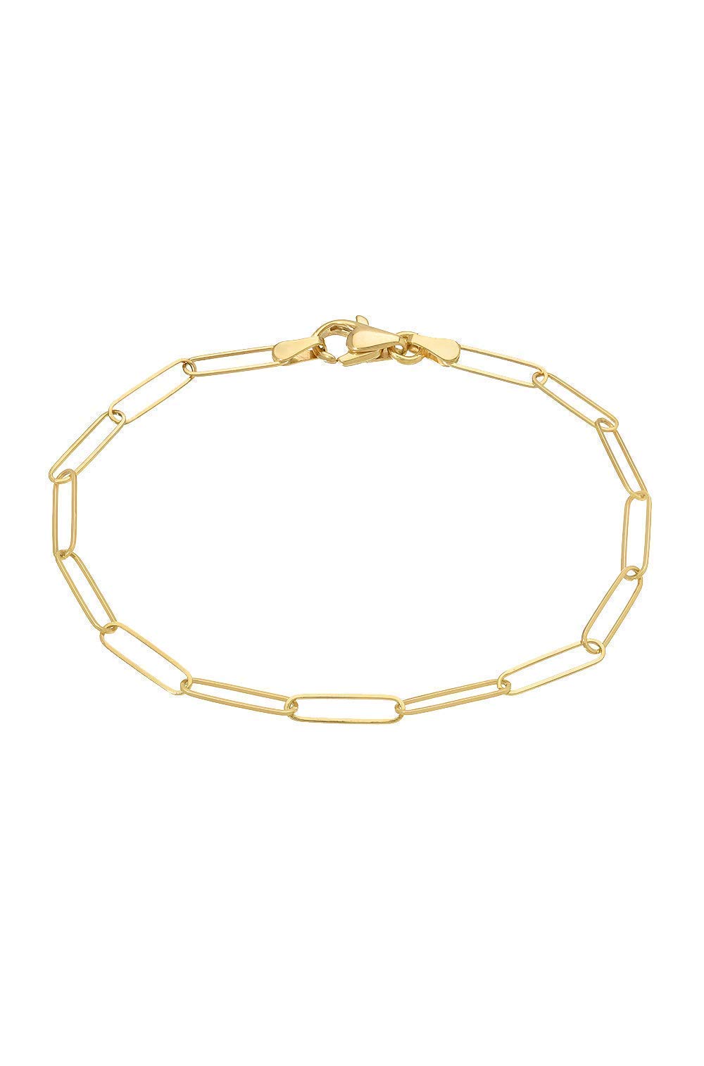 14K Gold Paper Clip Bracelet for Women - Dainty Minimalist Gold Paper Clip Chain Bracelet - Perfect for Everyday Wear, Stacking & Gifting