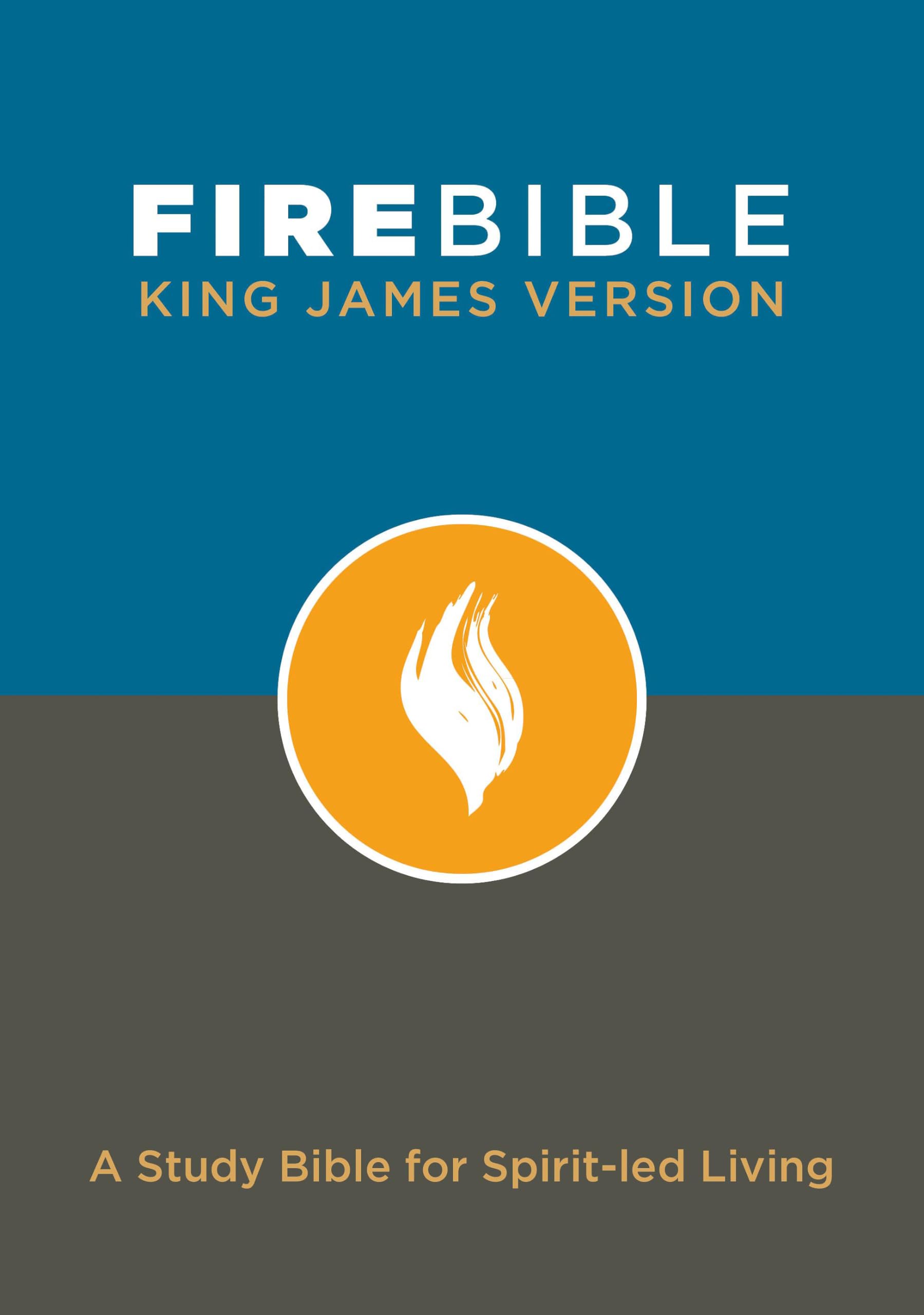 KJV Fire Bible Hardcover - King James Version Study Bible with Commentary & References - Perfect for Sermon Prep, Bible Study & Personal Devotion