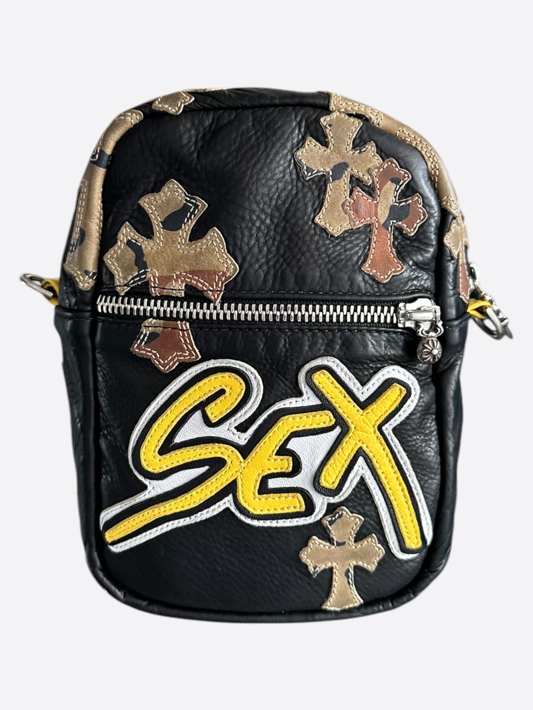 Chrome Hearts Black Camouflage Cross Patch Sex Records Taka Bag - Stylish Designer Crossbody Purse for Women, Perfect for Night Out & Music Events