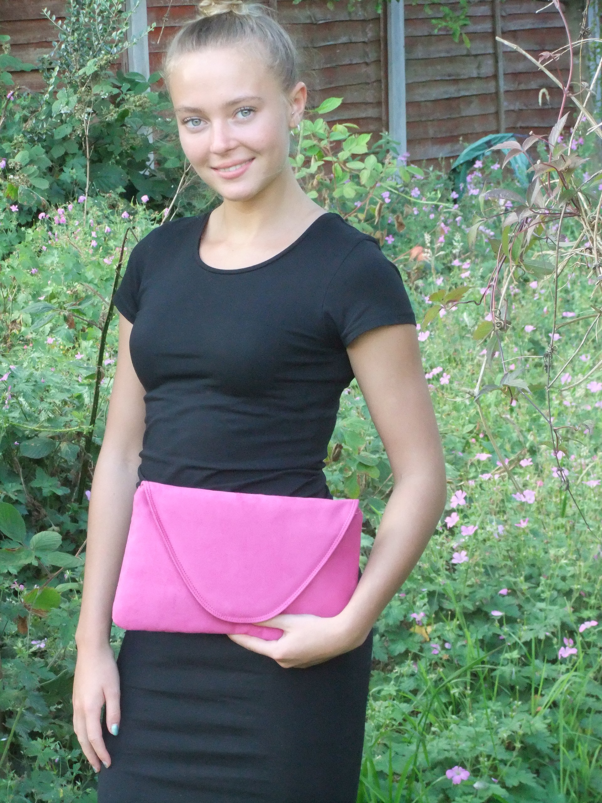 Stylish LONI Women's Large Faux Suede Clutch Shoulder Bag for Wedding, Party & Special Occasions - Perfect Evening Purse for Date Night, Bridal Shower & Formal Events