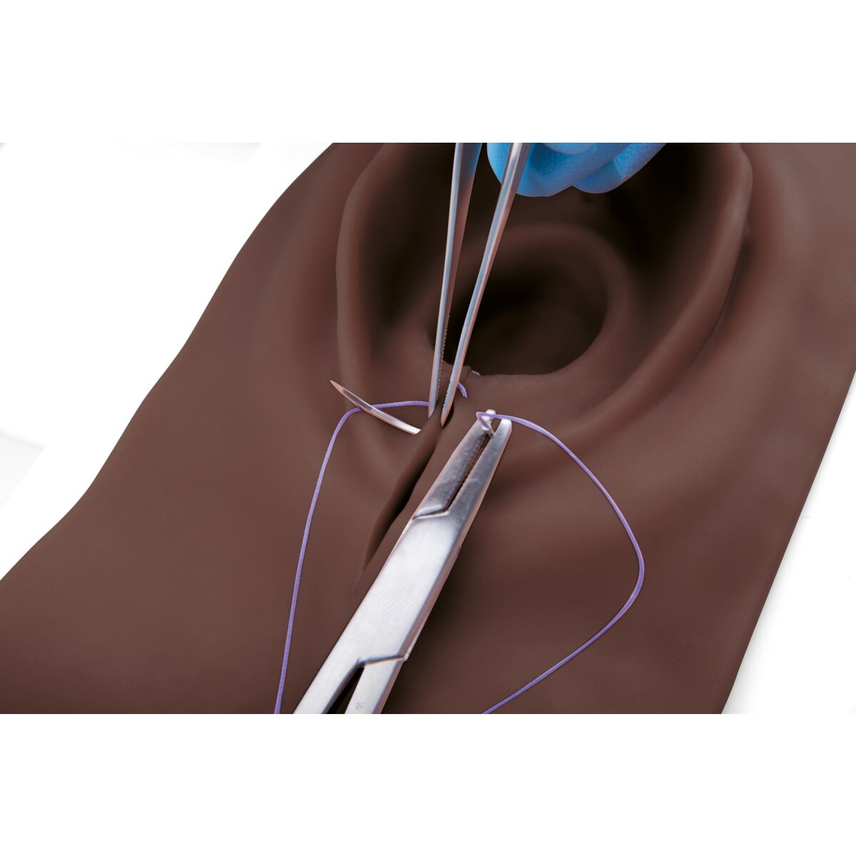 Episiotomy and Suturing Simulator - Dark Skin Tone Medical Training Model for OBGYN, Nursing Students & Midwives - Practice Childbirth Procedures & Perineal Repair Techniques