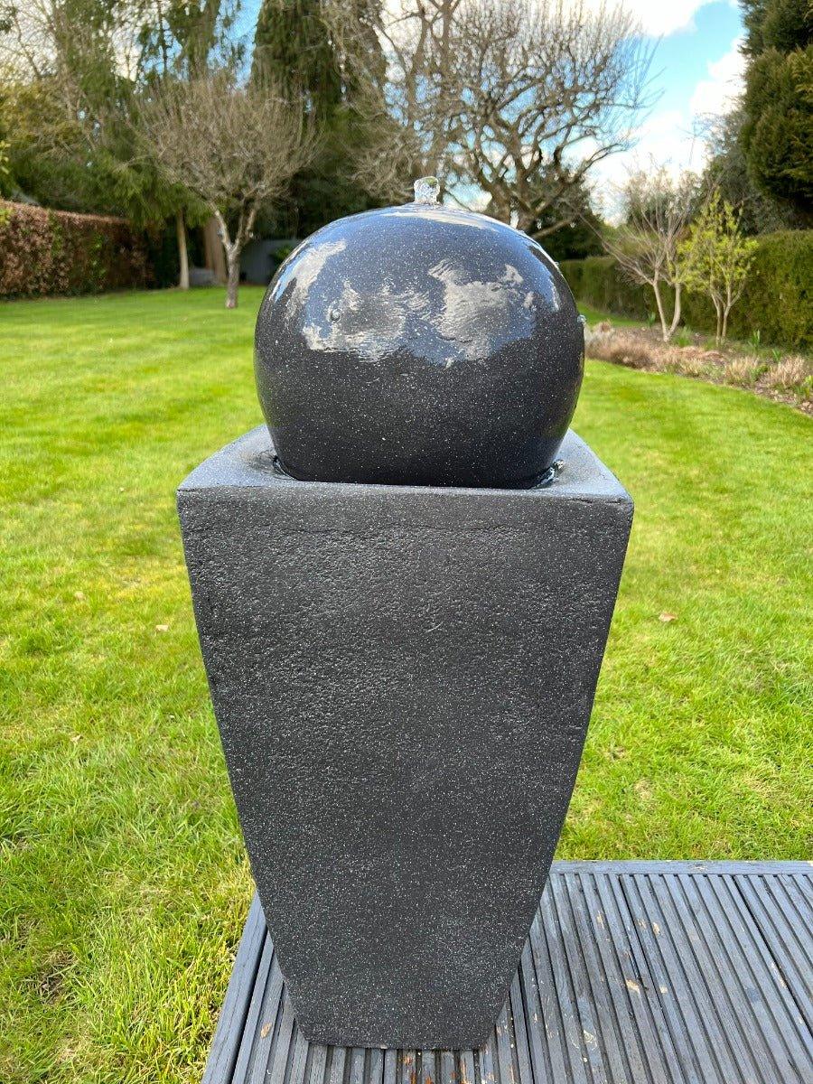 Solar Powered Dark Grey LED Round Ball Vase Light - 84x33x33cm Outdoor Garden Decor for Patio, Pathway & Landscape Lighting