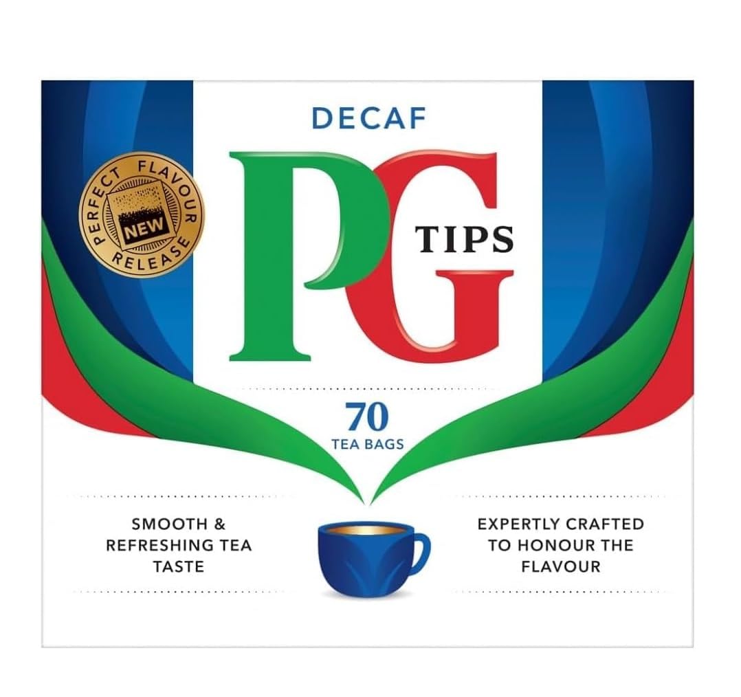 PG Tips Decaf Tea Bags - 6 Pack (70 Cups) | Premium Decaffeinated Black Tea for Relaxation & Evening Enjoyment | Perfect for Home, Office & Gifting