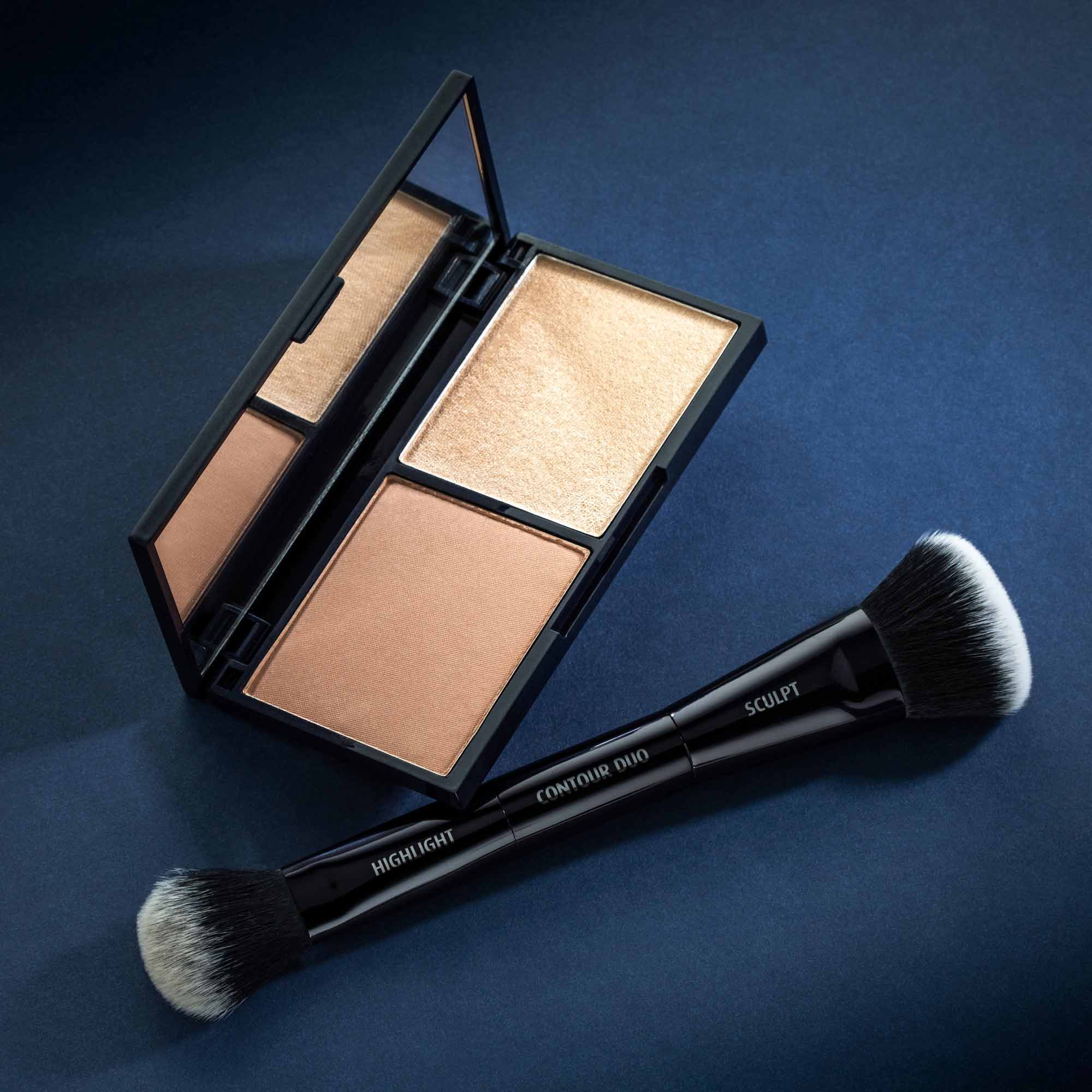 Contour Duo Brush - Dual-Ended Makeup Brush for Blending & Contouring | Perfect for Professional & Everyday Makeup Application
