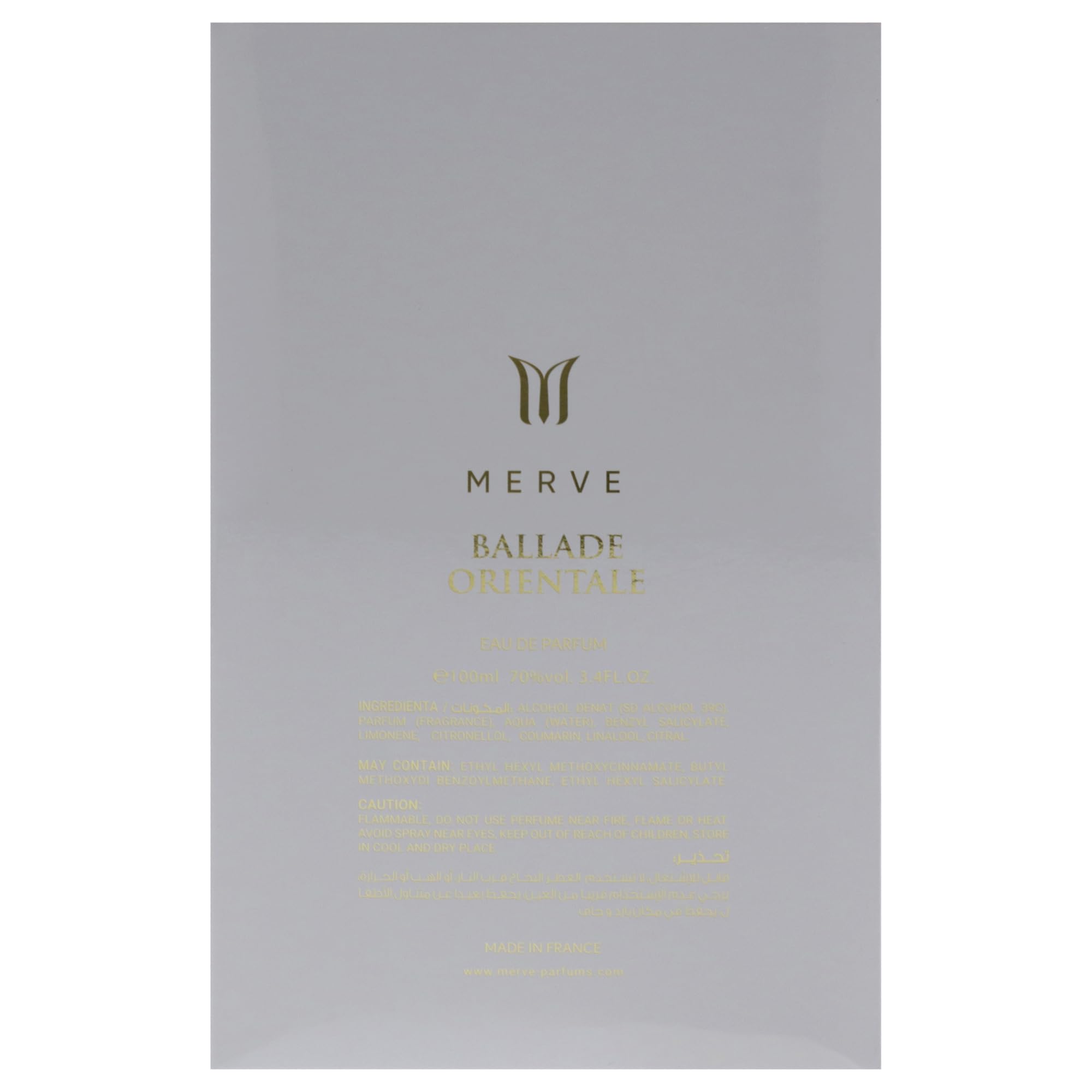 Merve Ballade Orientale Unisex Eau de Parfum - 3.4 oz Perfume Spray for Men & Women | Romantic Date Night & Special Occasion Fragrance