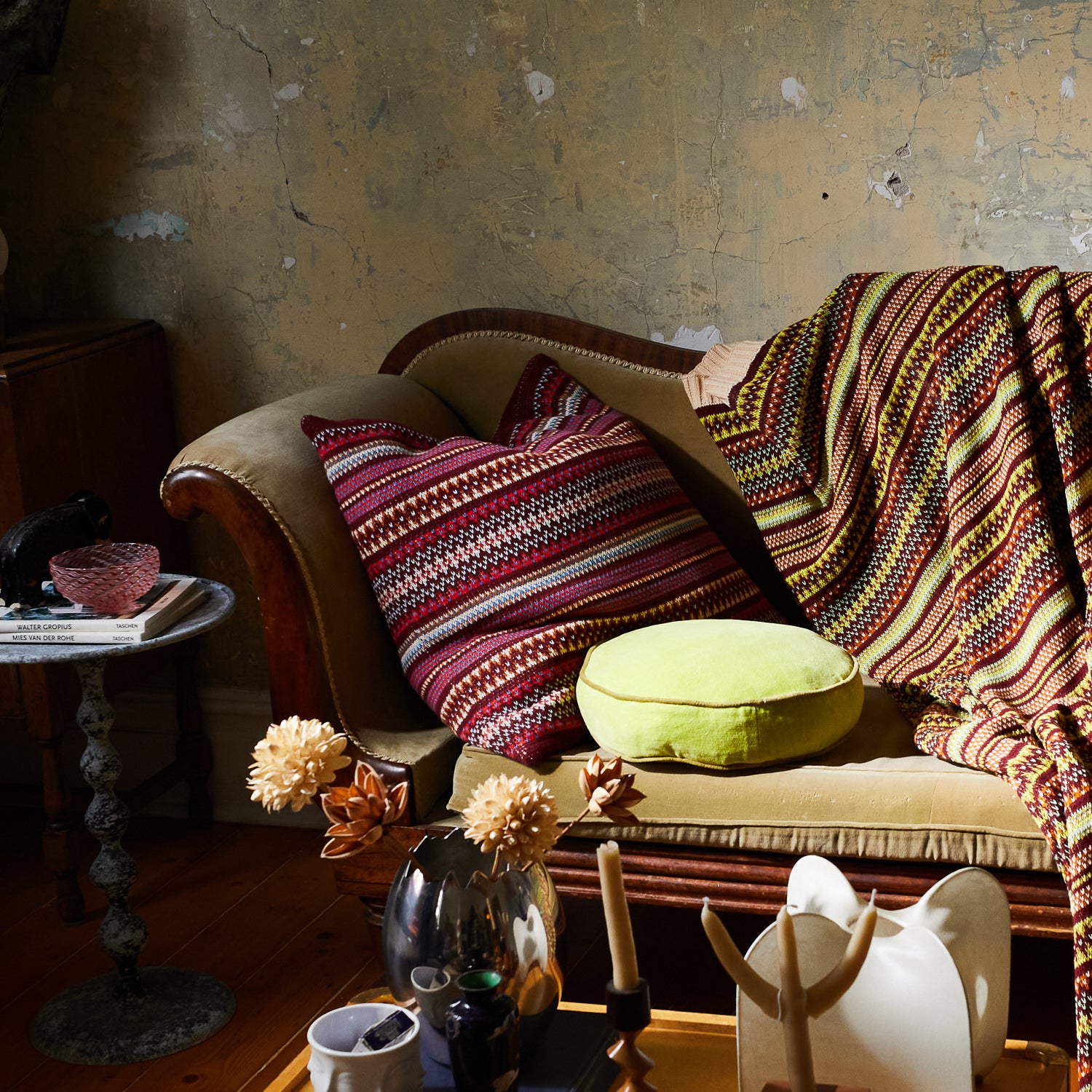 Arlette Knit Cushion - Soft Bohemian Throw Pillow Cover in Rich Mahogany Brown | Perfect for Sofa, Bed & Home Decor