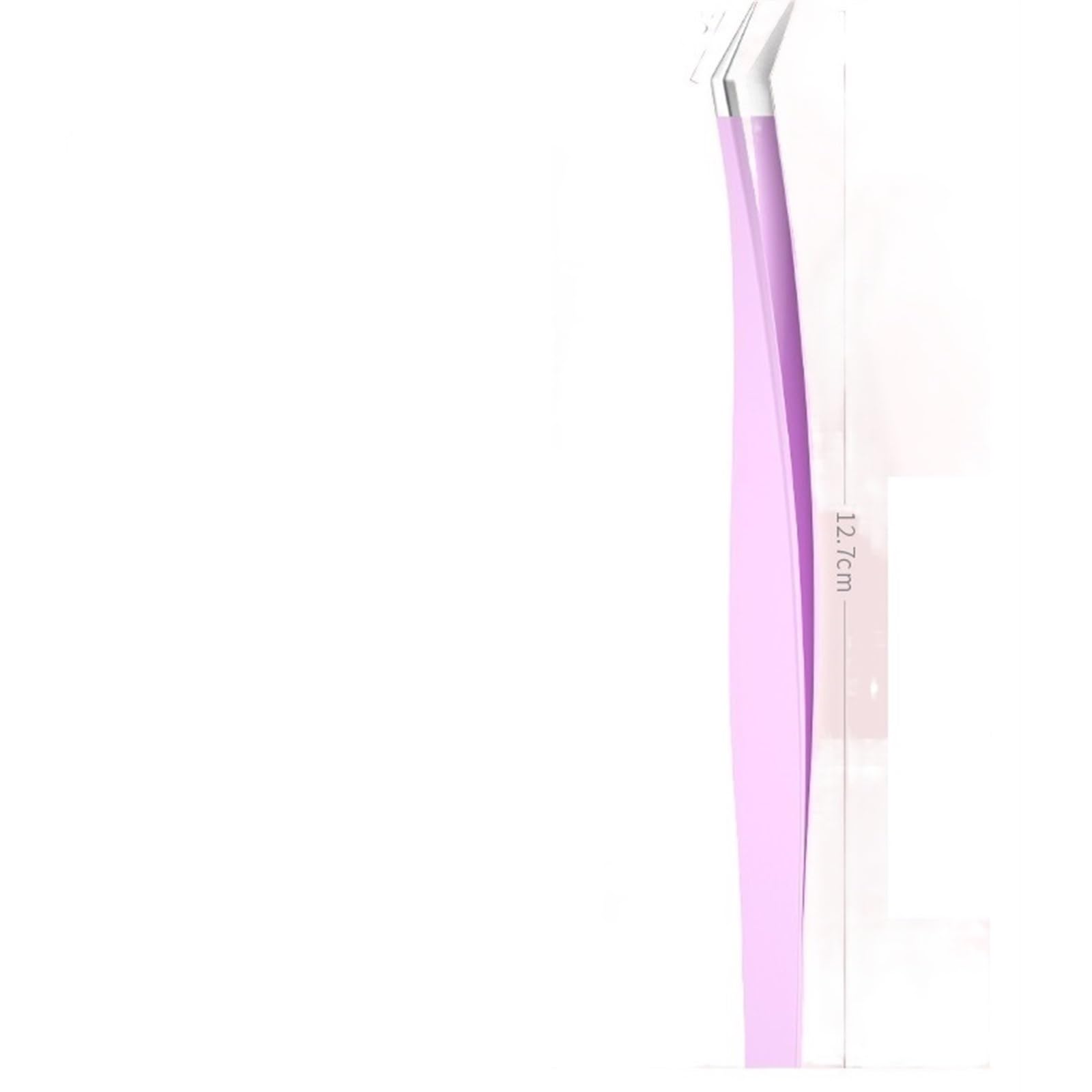 Professional Pink Eyebrow & Eyelash Tweezers Set - Precision Hair Removal & False Lash Extension Tools with Nail Clip | Perfect for Salon, Home Makeup, and DIY Beauty Care
