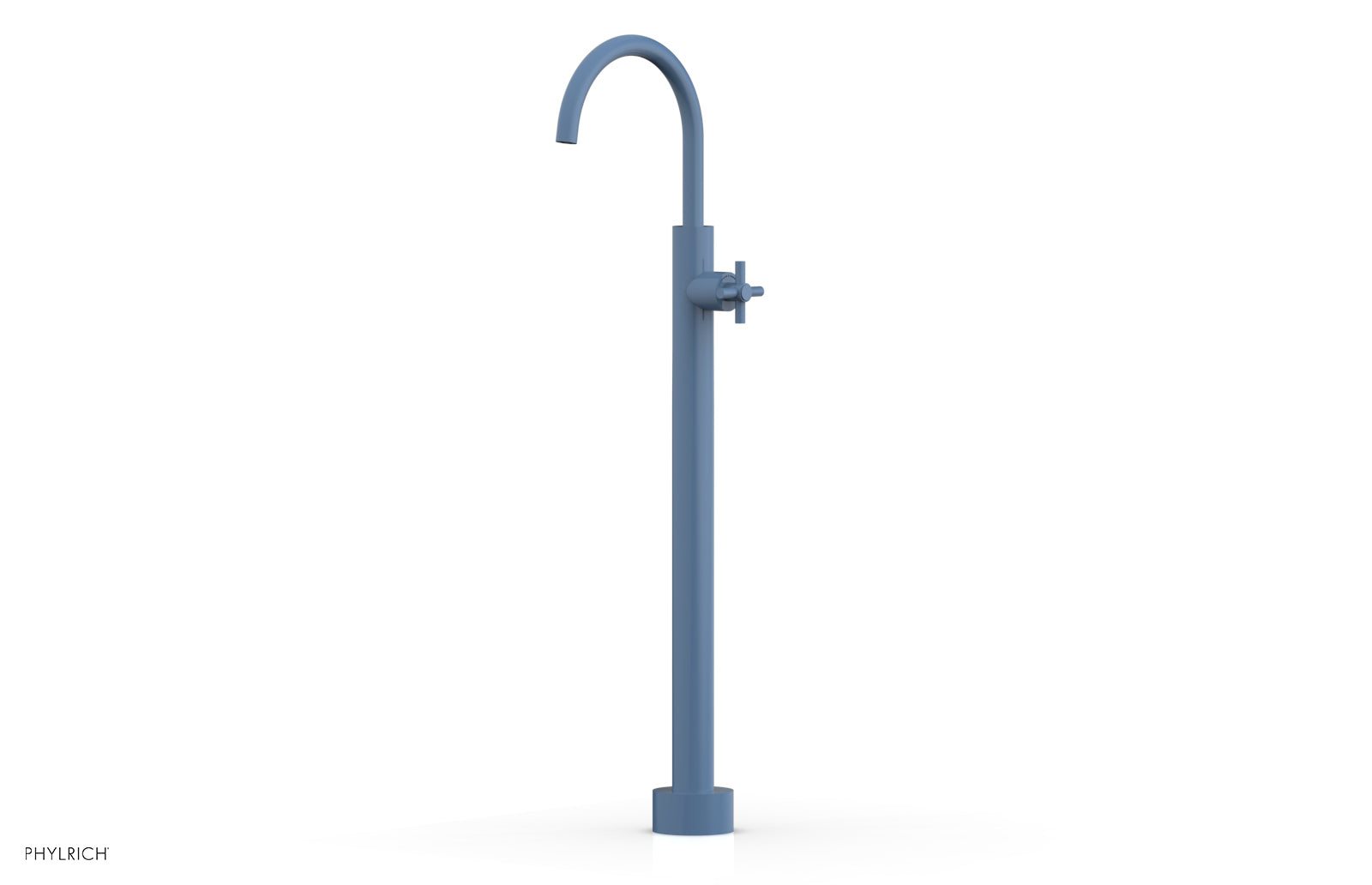 BASIC Tall Floor Mount Tub Filler with Cross Handle - D131 44 02 - Perfect for Modern Bathroom Renovations and Spa-Like Showers