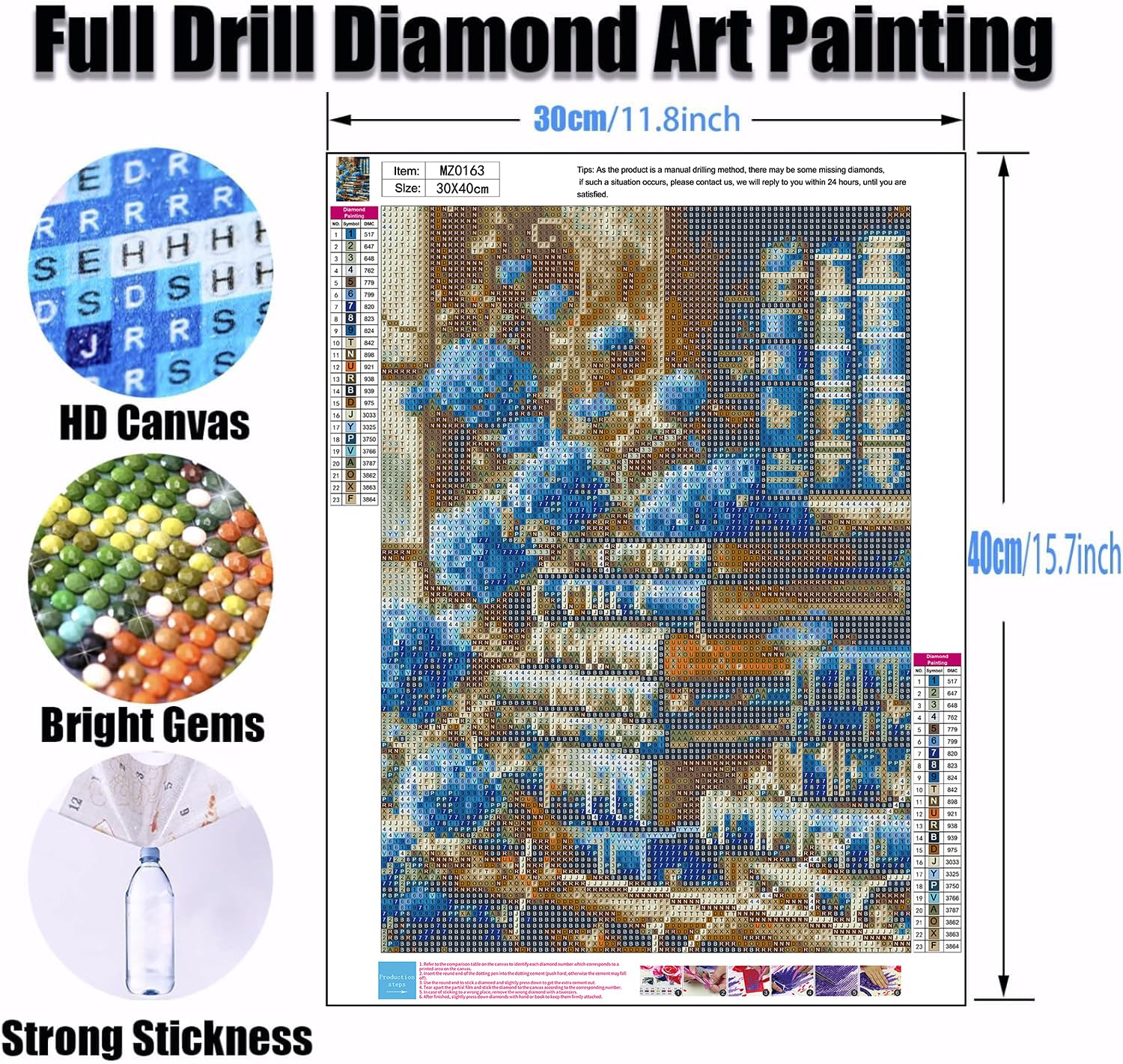 Ekuxom Diamond Painting Book Kit for Adults - Round Full Drill Diamond Art Book with 12x16 Inch Canvas - DIY Wall Decor, Home Art, Relaxing Craft Gift for Women & Men - Perfect for Stress Relief & Creative Fun