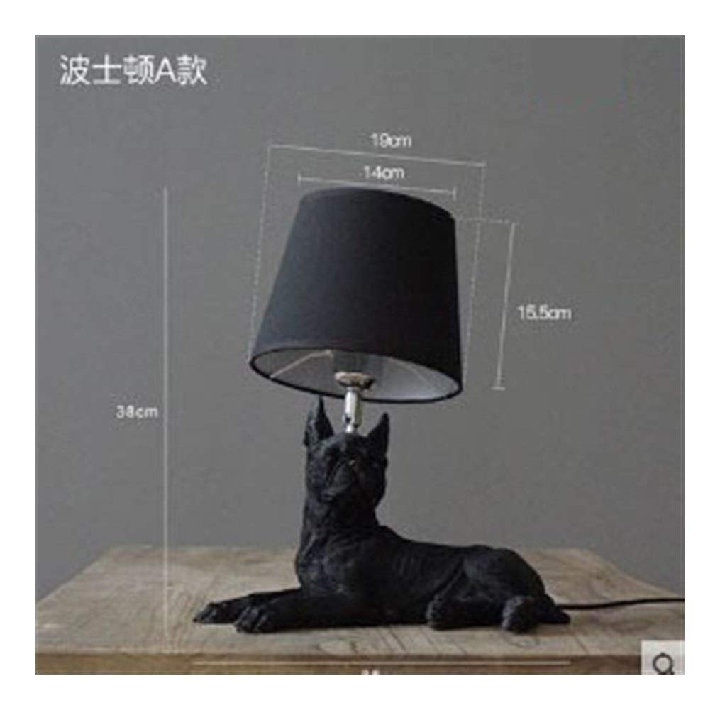Modern Dog Table Lamp - Resin Animal Nightstand Light for Kids Bedroom & Reading