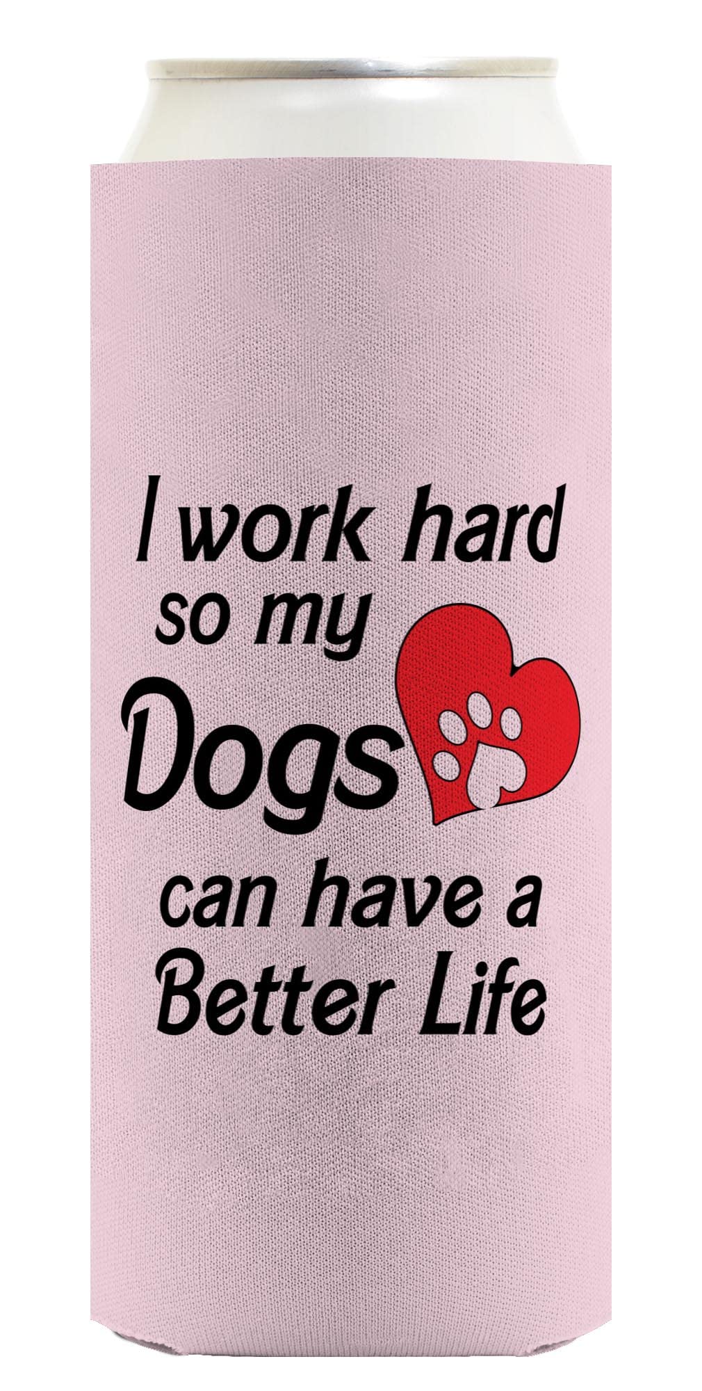 **96-Pack Ultra Slim Can Coolers with Heart Paw Print - Perfect Gifts for Dog Lovers & Men - Keep Drinks Cold at Work, Home, or Outdoors**