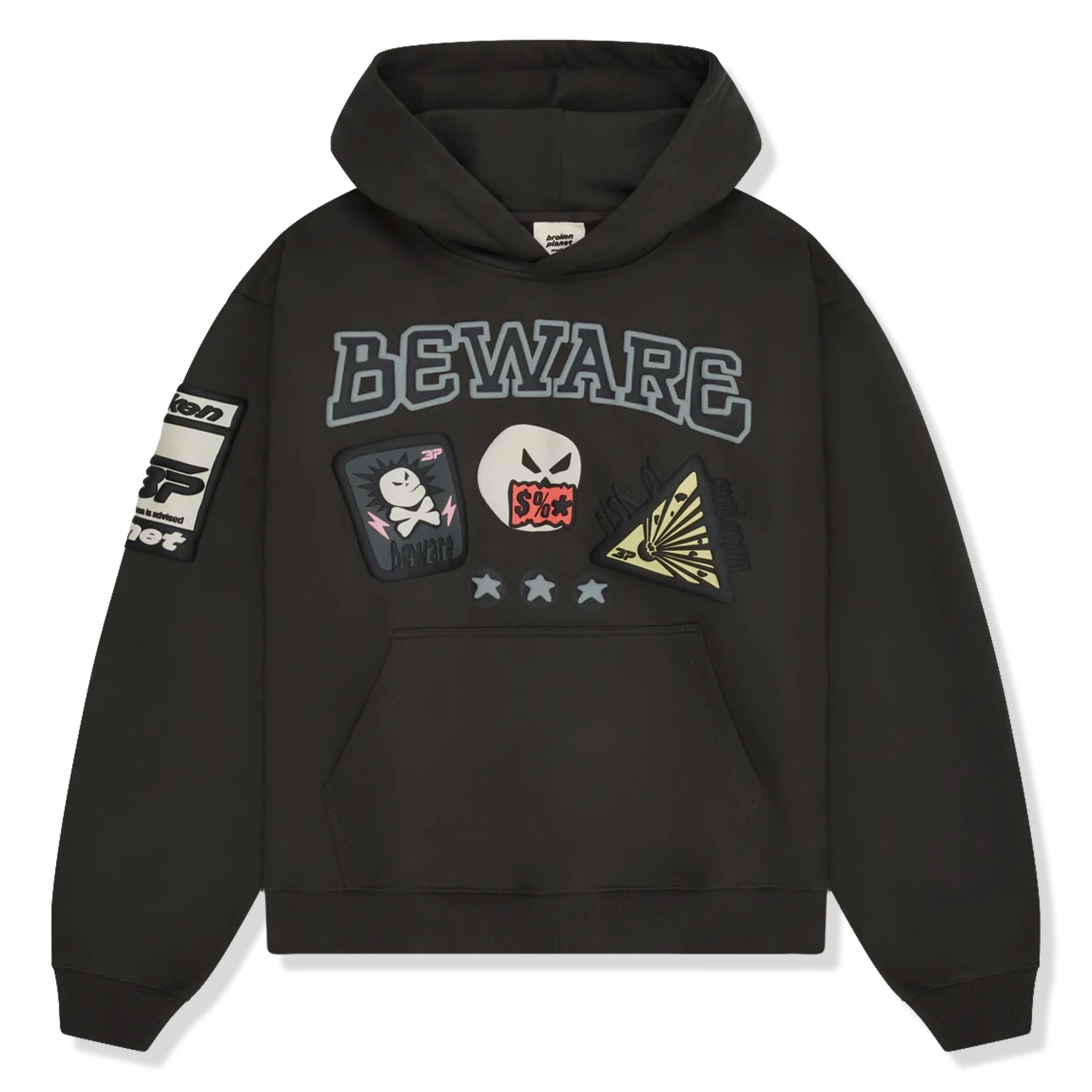 Broken Planet Beware Black Hoodie - Trendy Streetwear for Men & Women | Perfect for Casual Outfits, Urban Fashion, and Everyday Wear