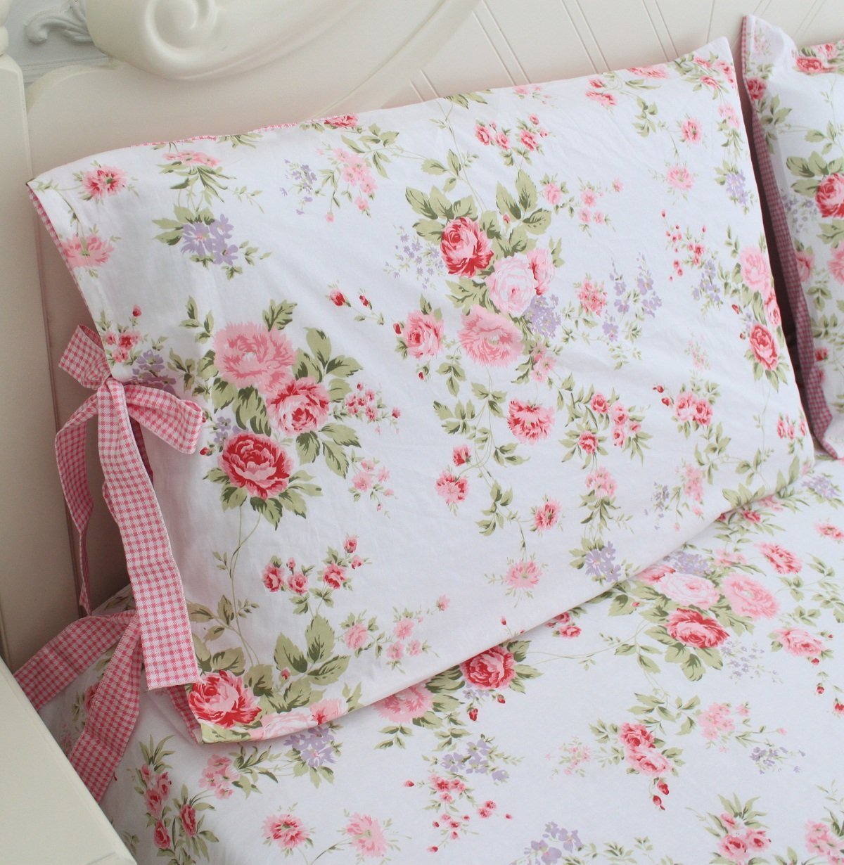 FADFAY 100% Cotton 4-Piece Queen Size Bed Sheet Set - Soft Breathable Rose Floral Printed Bedding for Comfortable Sleep | Perfect for Master Bedroom, Guest Room & Dorm