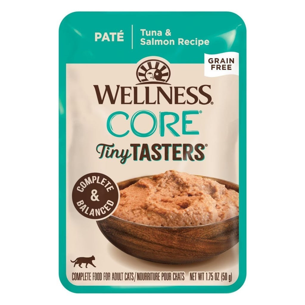 Wellness CORE Tiny Tasters Wet Cat Food - Minced Chicken & Beef, Flaked Tuna & Shrimp, Duck Recipes - Grain-Free, Healthy & Nutritious Cat Food for Kittens & Adult Cats - Perfect for Picky Eaters & Mealtime Variety