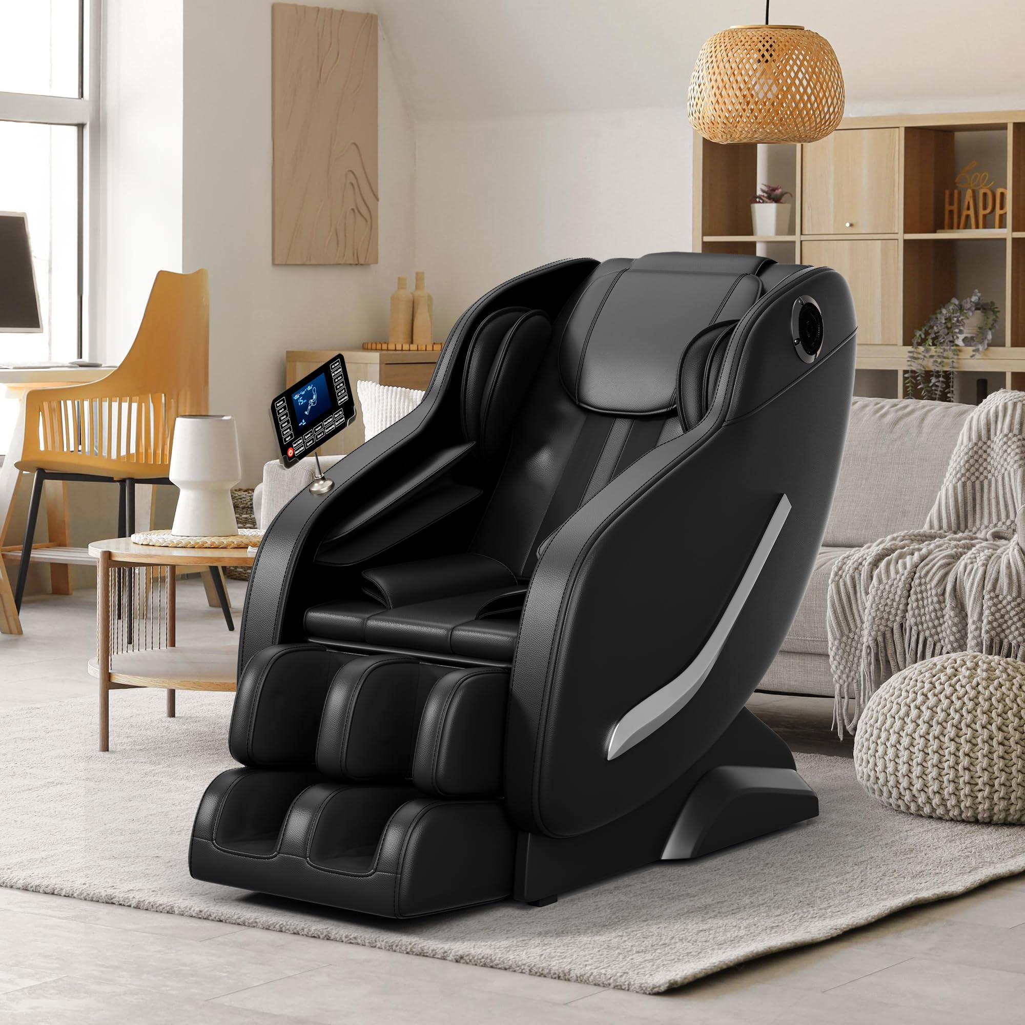 Premium Full Body Zero Gravity SL-Track Shiatsu Massage Recliner Chair with Heat Therapy, Body Scan & Bluetooth Speakers - MM950 Black for Home Office Relaxation & Pain Relief