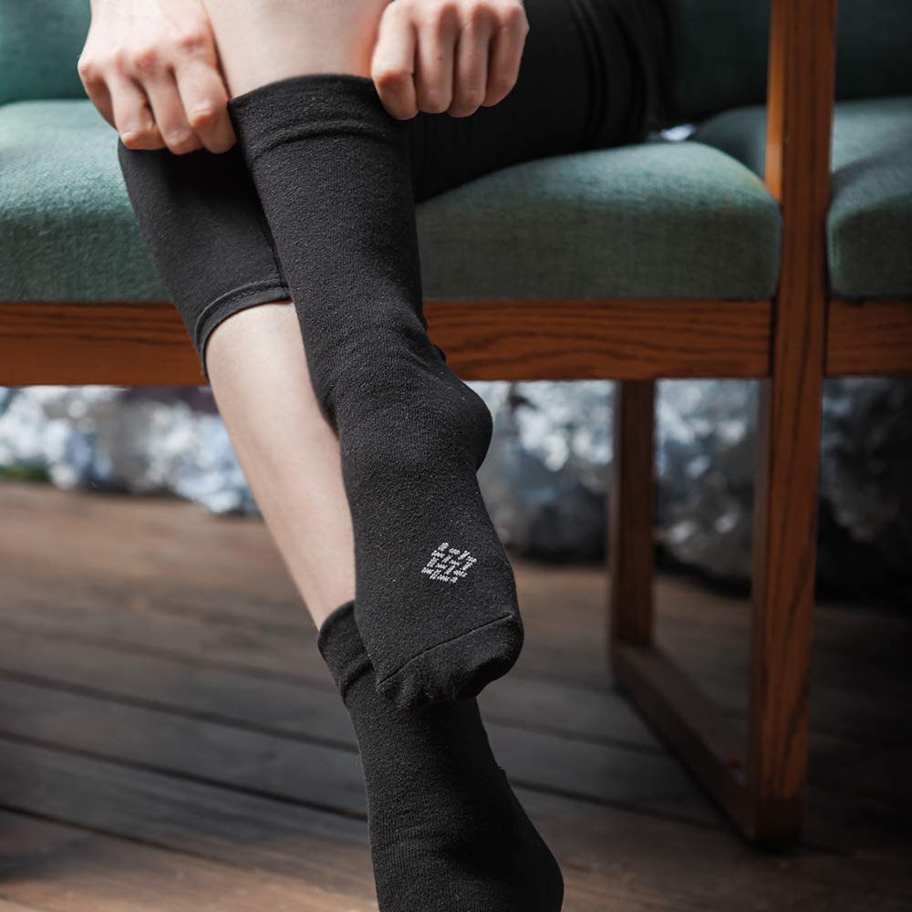 Premium Cotton Crew Socks 6-Pack - Unisex High Ankle for Sports & Daily Wear