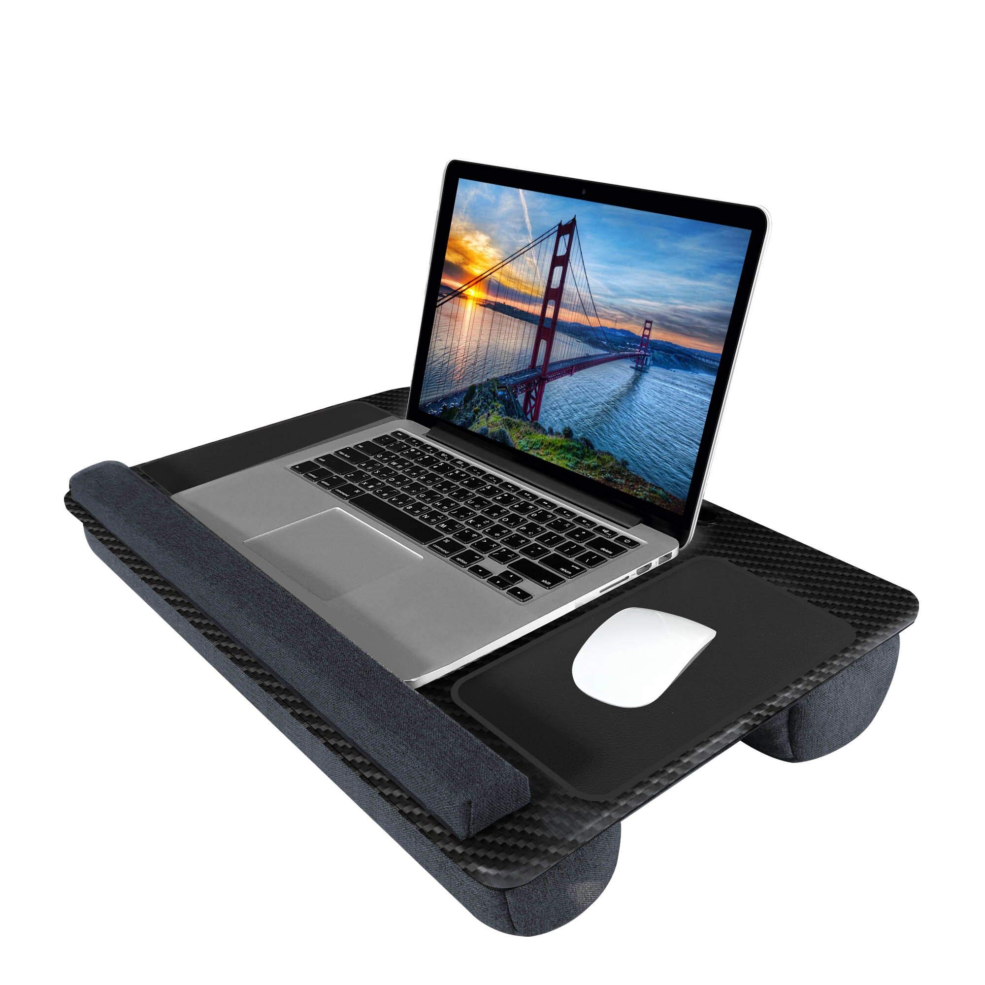 **Kavalan Portable Laptop Lap Desk for Couch & Bed - Ergonomic Lapdesk with Pillow Cushion, Handle, Phone Slot & Mousepad - Fits 17.3