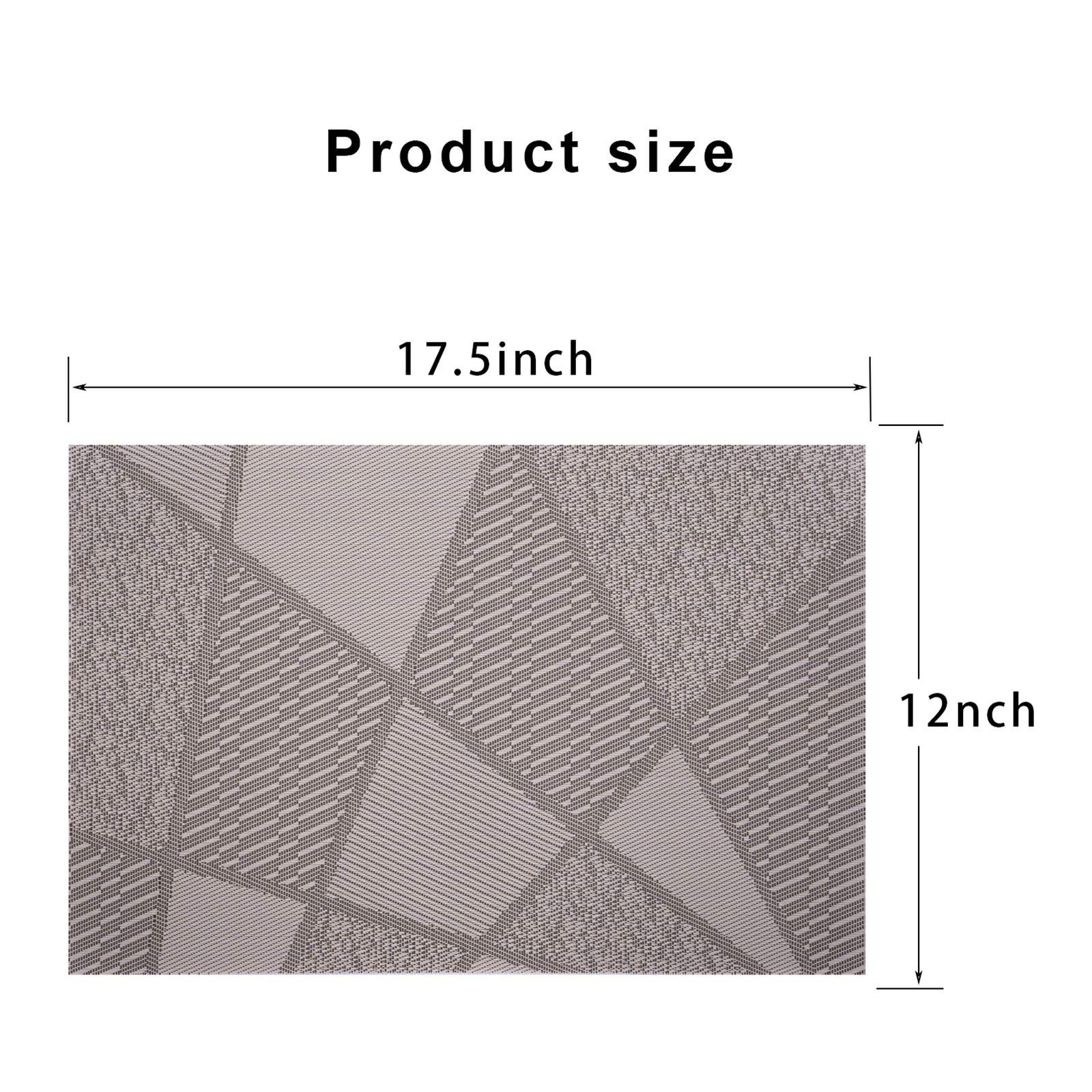 Premium 6-Piece Durable Placemats Set - Stain & Heat Resistant Vinyl Placemats for Kitchen & Dining Table - Easy Clean Washable Indoor/Outdoor Place Mats (Beige) - Perfect for Everyday Meals, Parties & Outdoor Dining