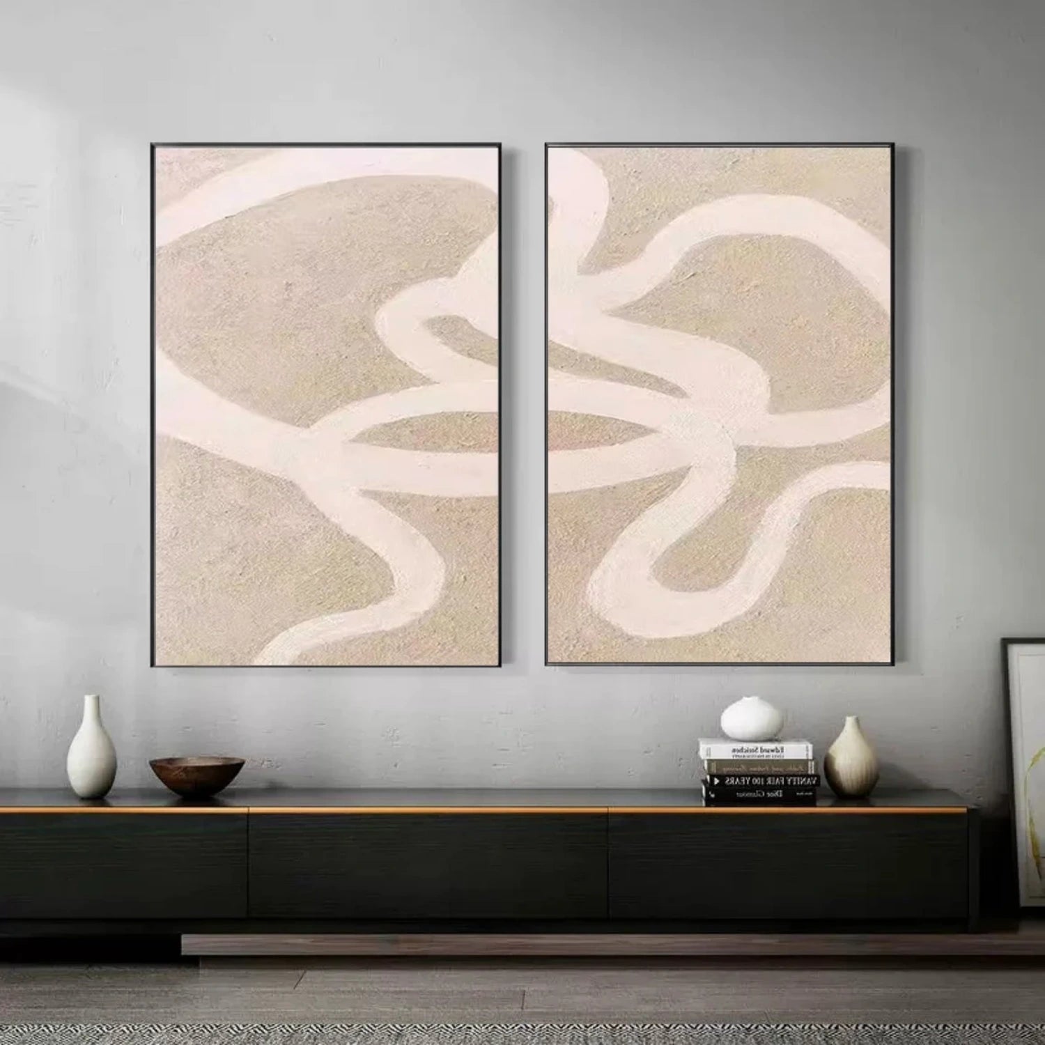 Abstract Painting Set of 2 - Modern Wall Art Canvas Prints #AB405 for Living Room, Bedroom & Office Decor