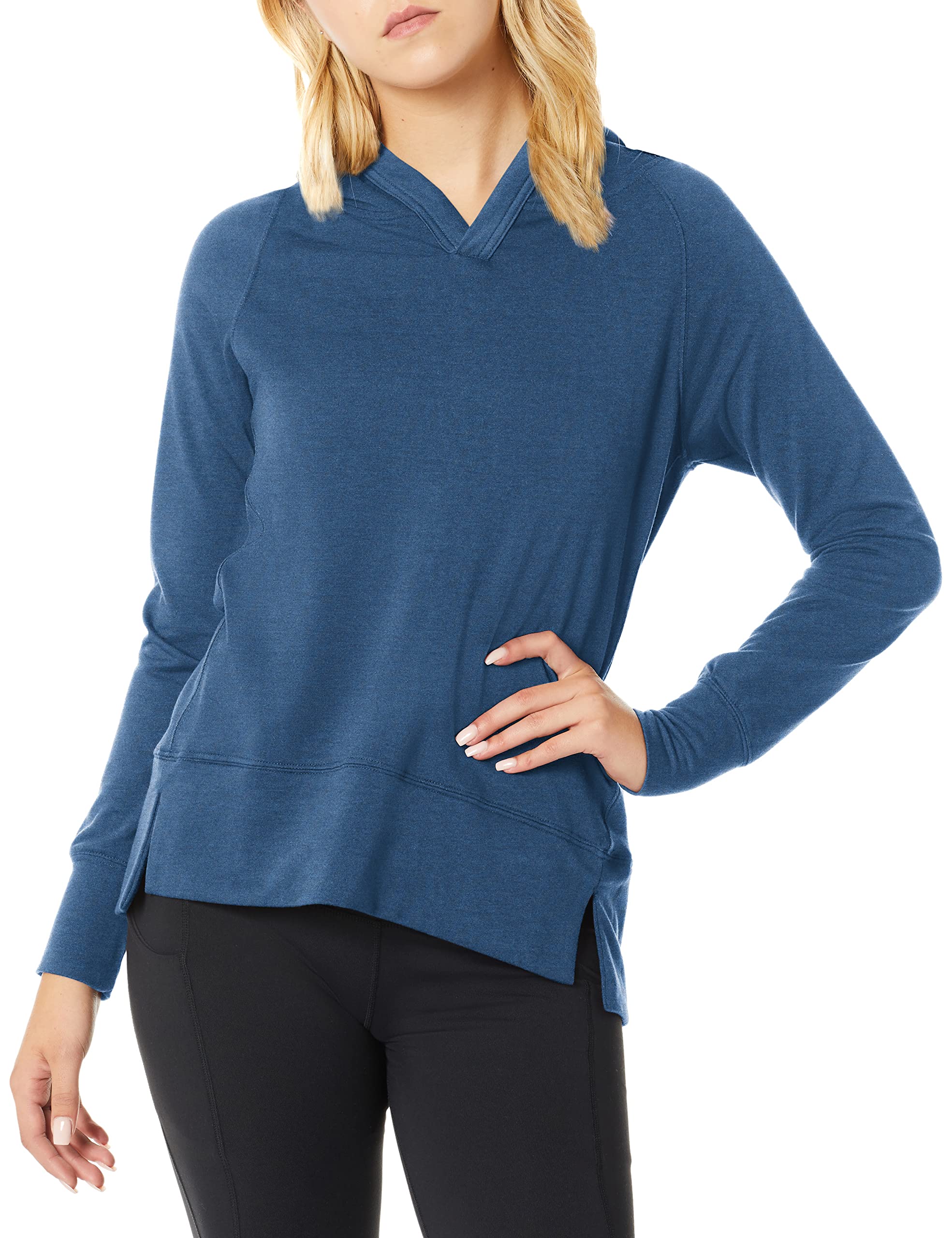 Danskin Women's Active Hooded Pullover Sweatshirt - Lightweight Fleece Jacket for Yoga, Running & Gym Workouts