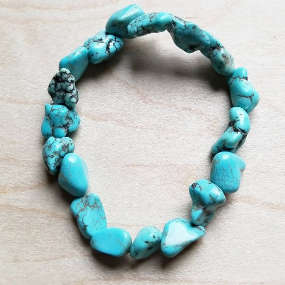 Handmade Chunky Turquoise Beaded Bracelet for Women - Boho Chic Jewelry Gift for Her - Perfect for Casual Wear, Festivals & Layering